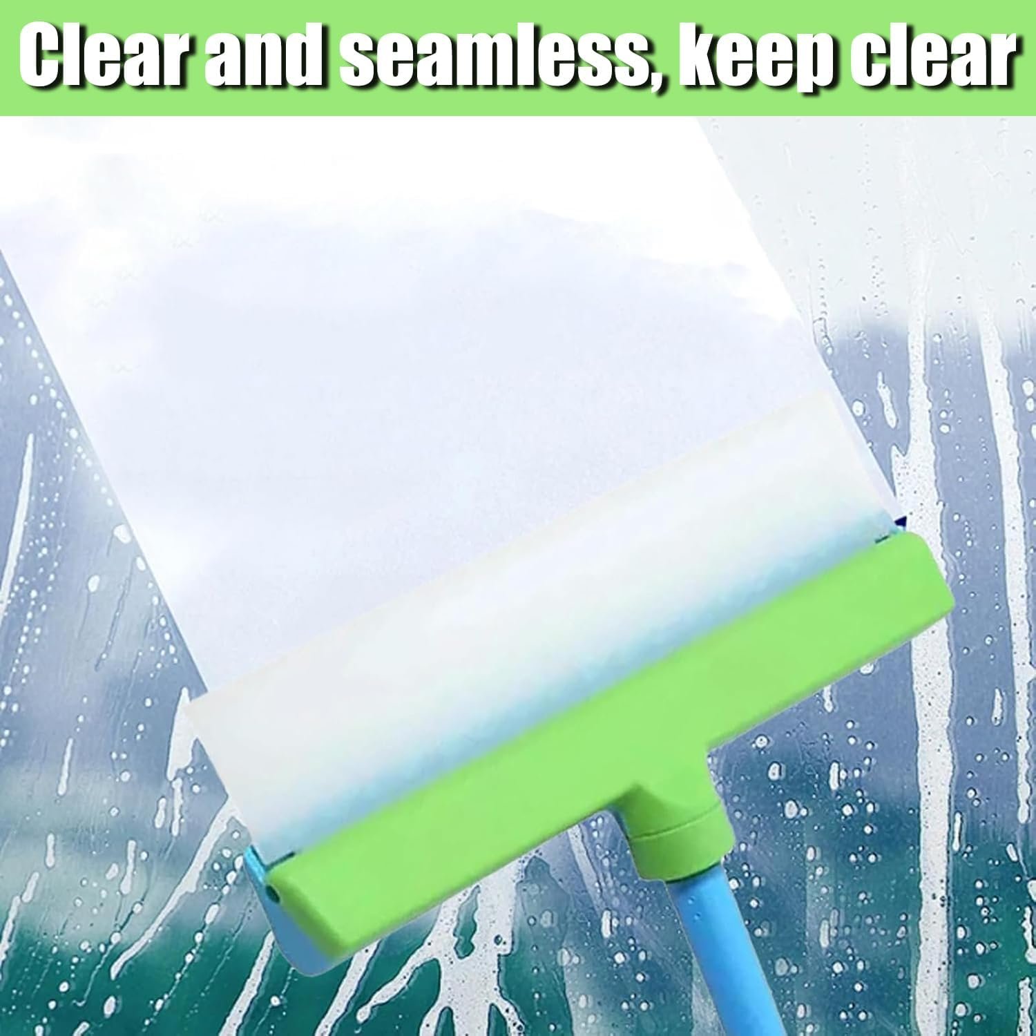 Recyclable Silicone Window Squeegee Kit with Washer & Microfiber Cloth - Eco-Friendly Window Cleaning Solution (Green+3 Rags) - Image 6