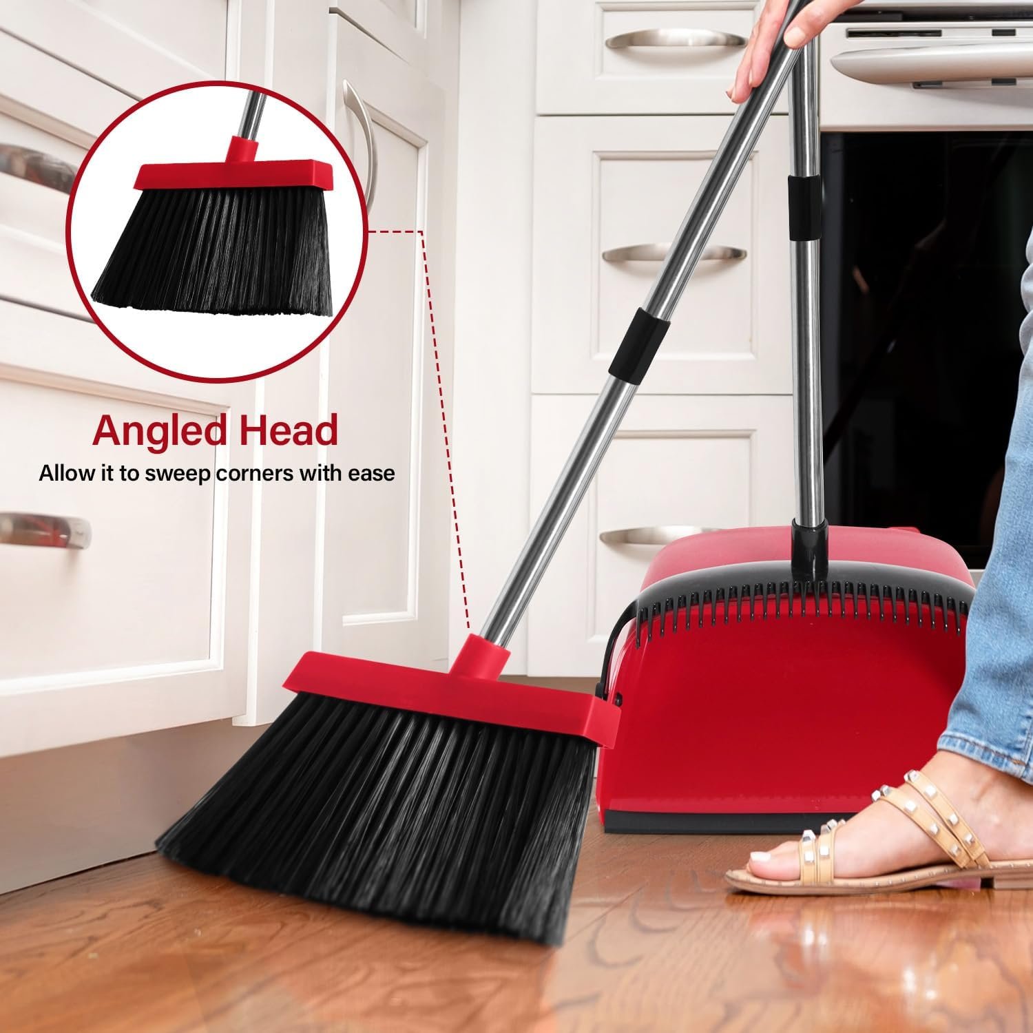 MOPPLEX Broom and Dustpan Set Combo, Kitchen Broom and Dustpan for Easy Sweeping, Premium Broom and Dustpan Set for Home Cleaning, Perfect Dust Pan and Broom Set for Home, Kitchen, and Office - Image 4