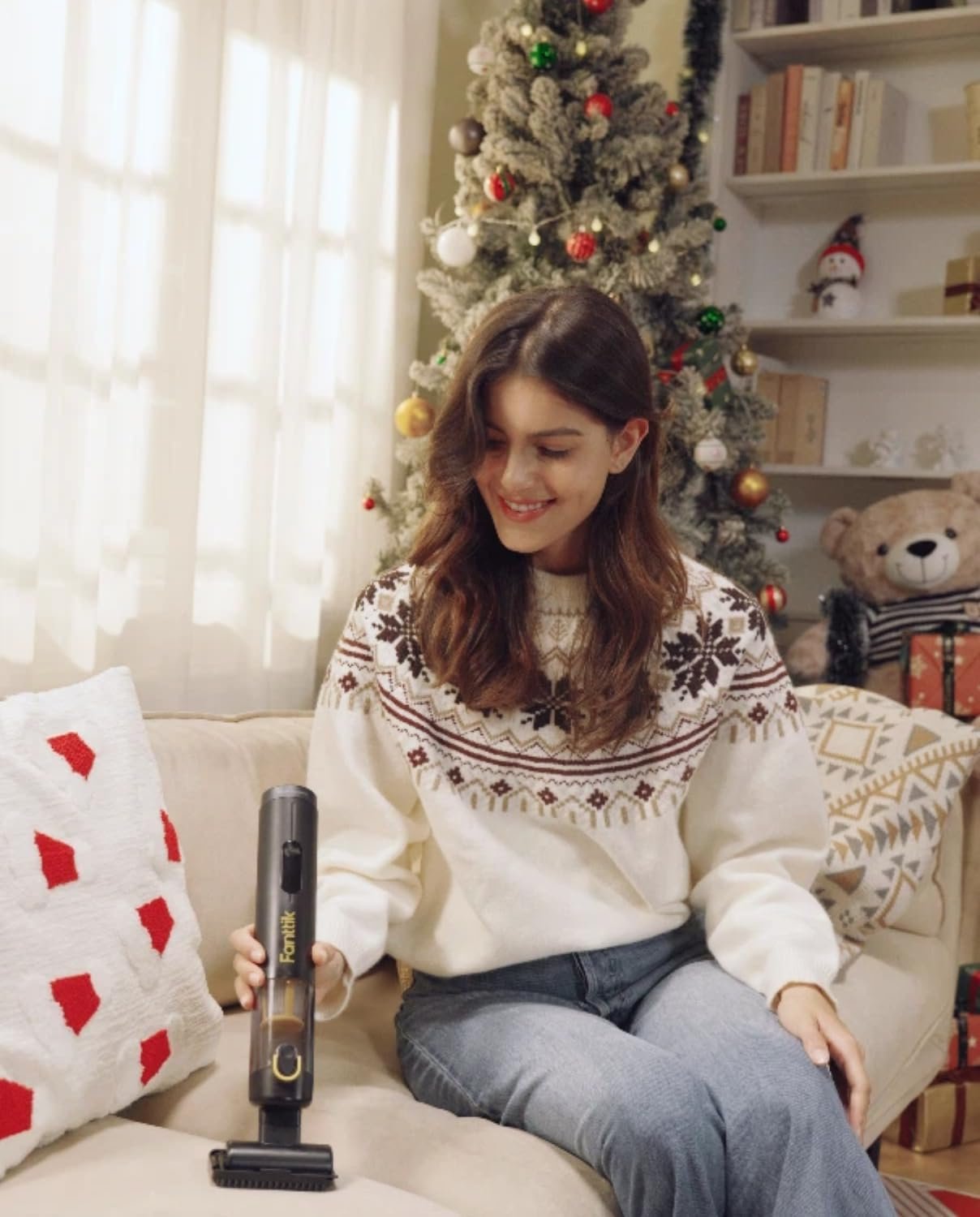 Fanttik Slim V10 APEX Cordless Car Vacuum, 4-in-1 Portable Mini Handheld Vac, 19kPa Suction Power, Upgraded Smart Digital Display, 2 Suction Modes for Small Jobs, Car, Office Desk, Keyboards (Black) - Image 6