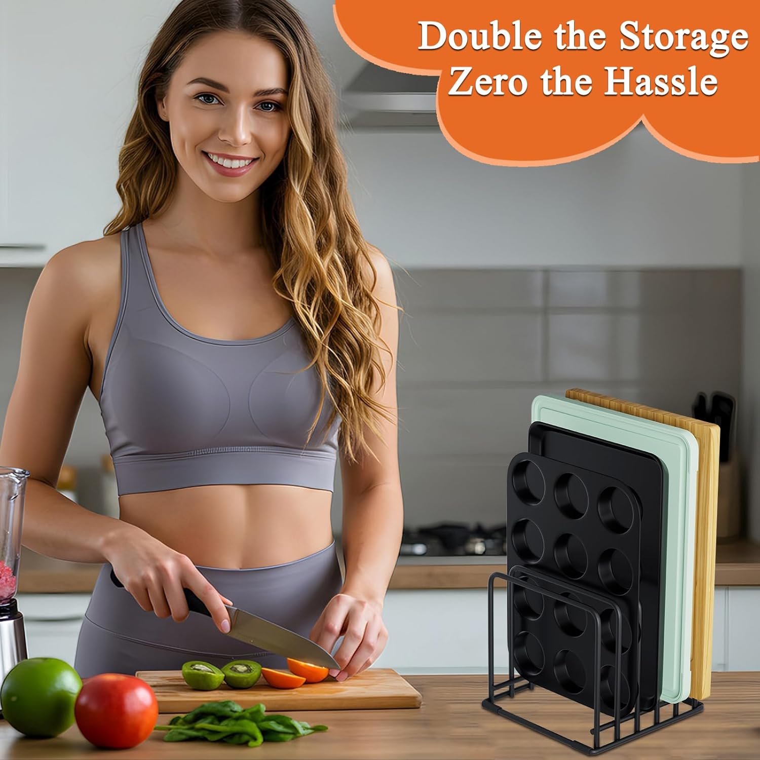 2-Pack Dish Rack & Cutting Board Organizer – 5-Tier Metal Rack for Cutting Boards, Bakeware, Trays – Space-Saving Kitchen Storage, Rust-Resistant Dish Organizer for Cabinets, Countertops & Pantry - Image 10