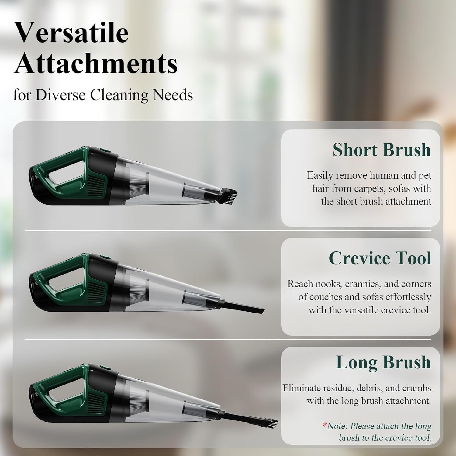 Minthouz Handheld Vacuum Cordless, Strong Suction Car Vacuum Cleaner with LED Light, Long Runtime Hand Vacuum Cordless Rechargeable, Hand Held Vac with Charging Base for Home/Car/Pet/Office - Image 5