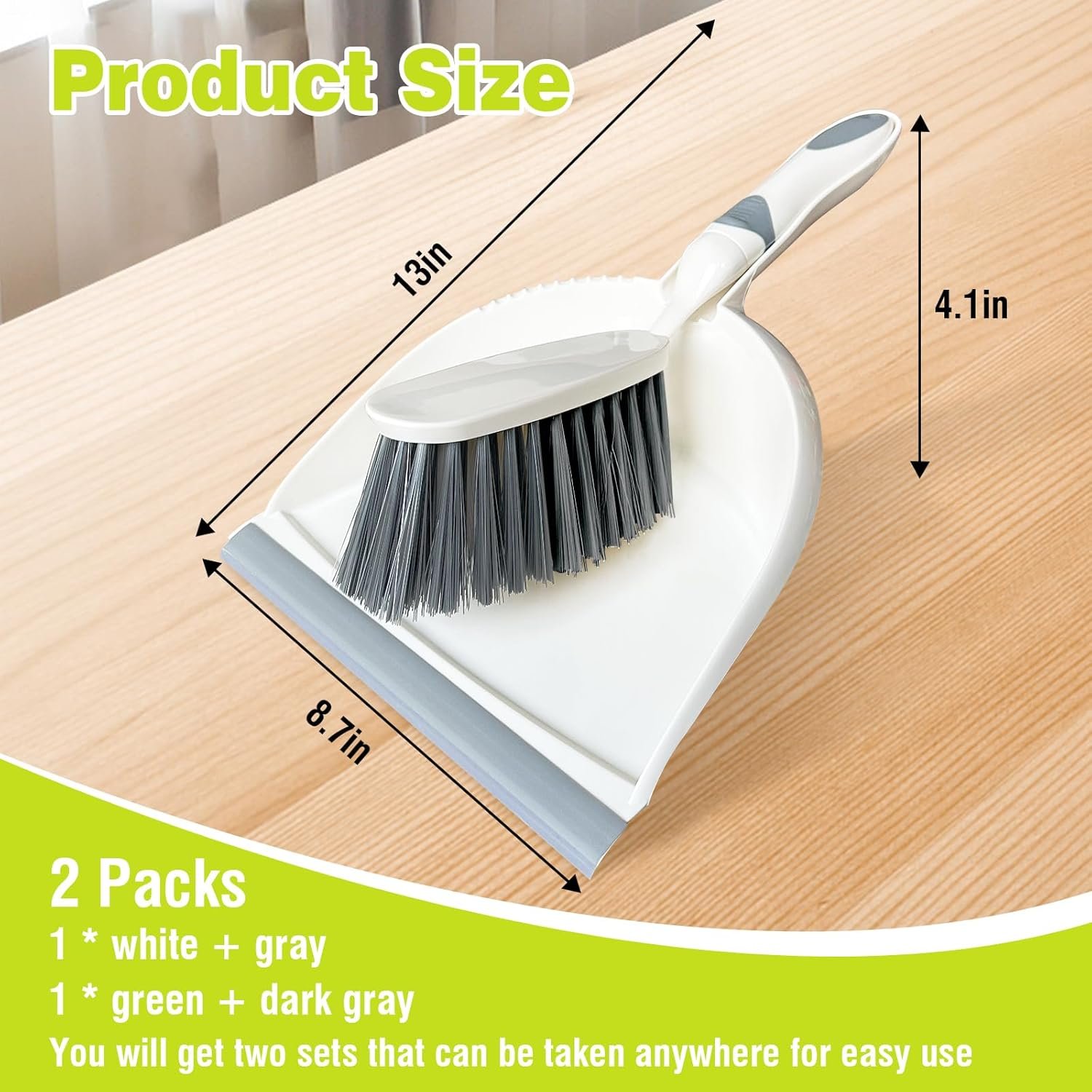Dust Pan and Brush Set Small–Mini Broom and Dustpan Set 2 Pack, Hand Broom and Dustpan Set, Handheld Dustpan and Brush Combo for Kitchen, Desktop, Sofa, Car, Animal Cages - Image 3