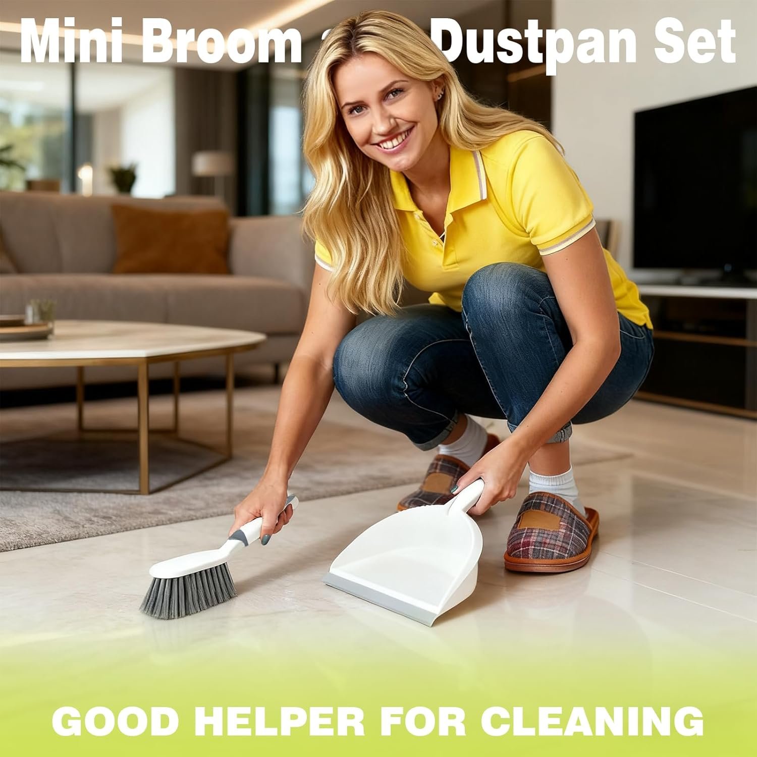 Dust Pan and Brush Set Small–Mini Broom and Dustpan Set 2 Pack, Hand Broom and Dustpan Set, Handheld Dustpan and Brush Combo for Kitchen, Desktop, Sofa, Car, Animal Cages - Image 6