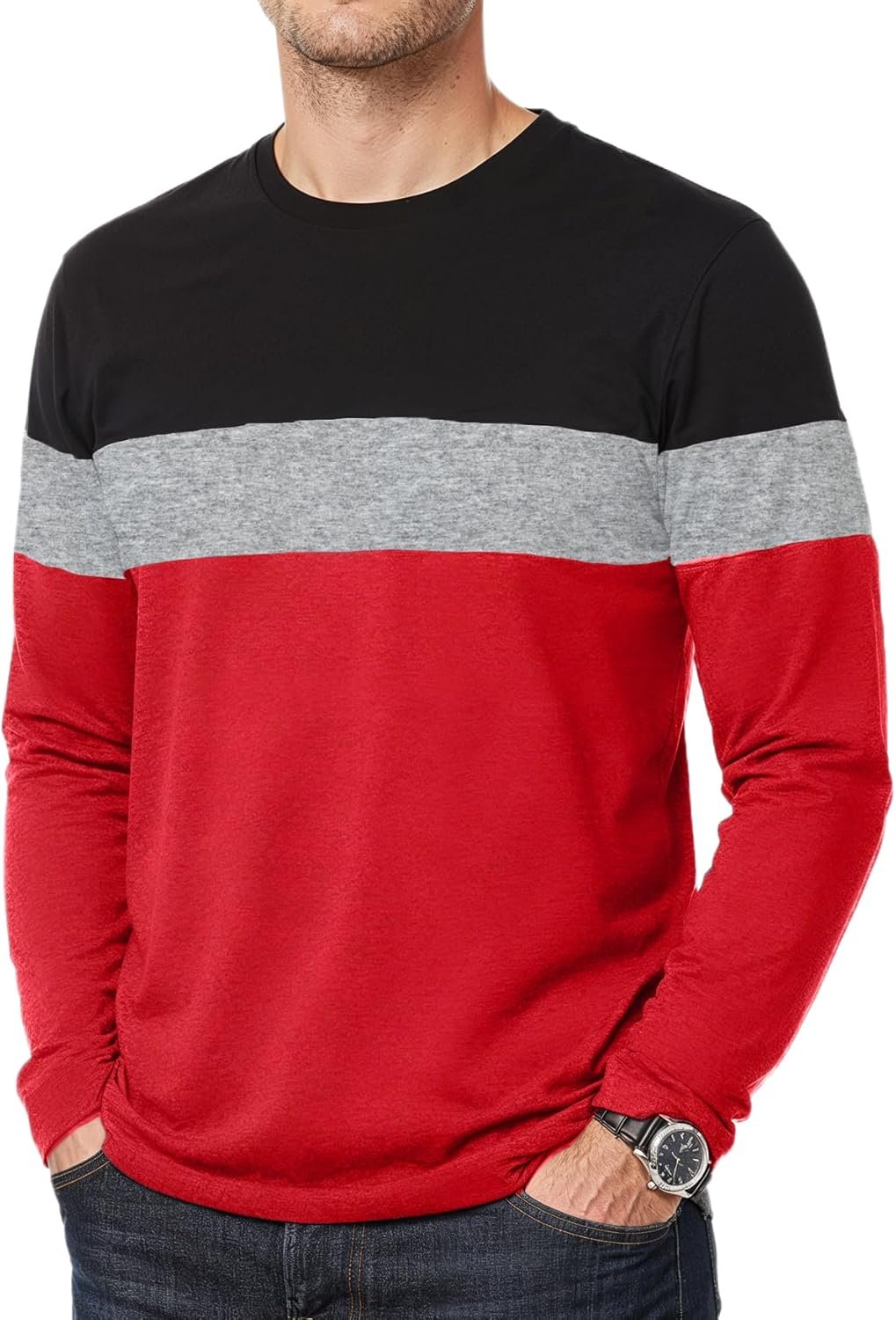 Decrum Mens Long Sleeve Shirt - Soft Casual Full Sleeves Crew Neck T Shirts for Men - Image 3