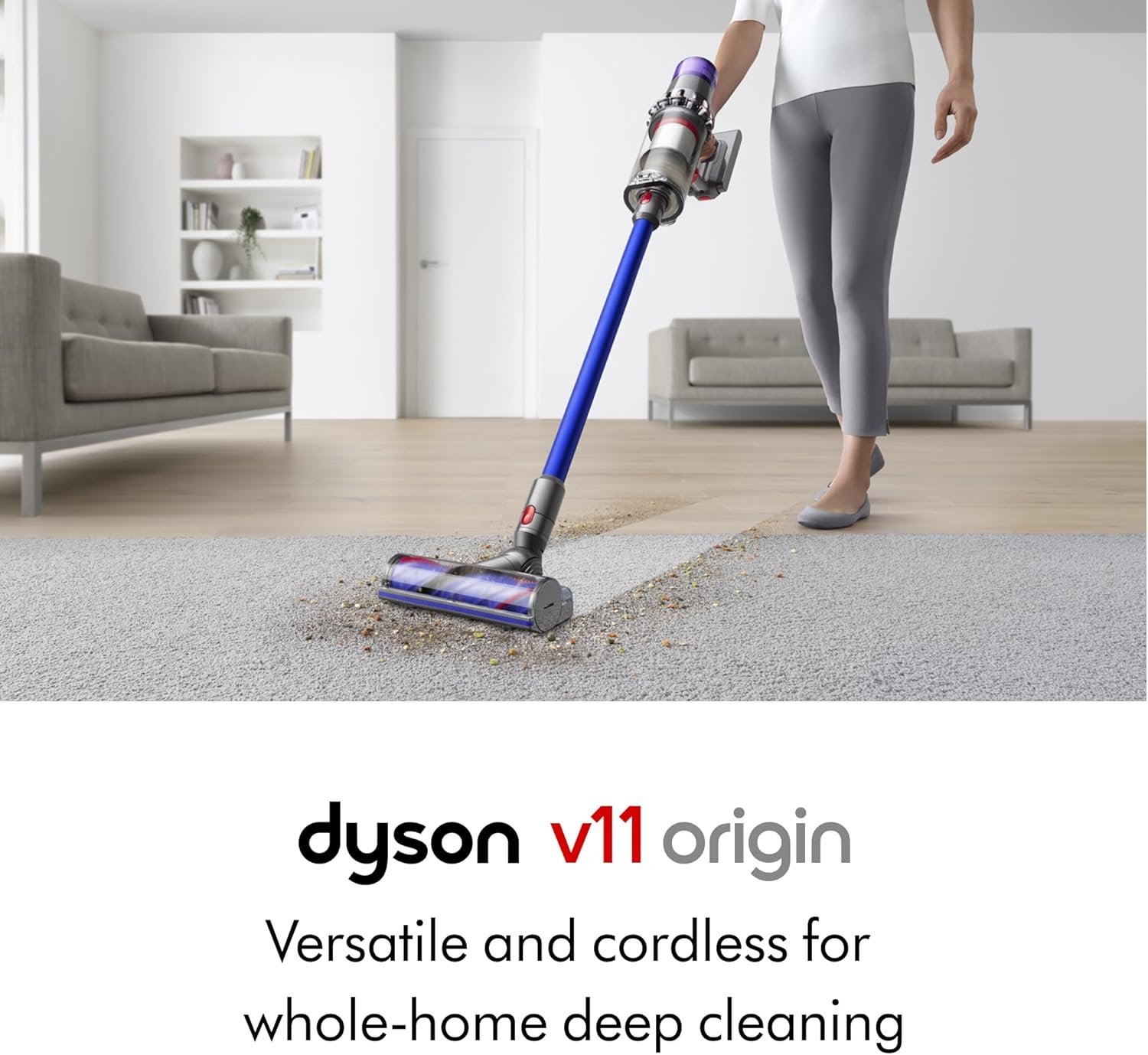 Dyson V11 Origin Cordless Vacuum, 185AW, 3 Power Modes, Up to 60 Minutes,² Deep Cleans Hard Floors and Carpets, Detangles pet Hair, Converts to Handheld - Image 3