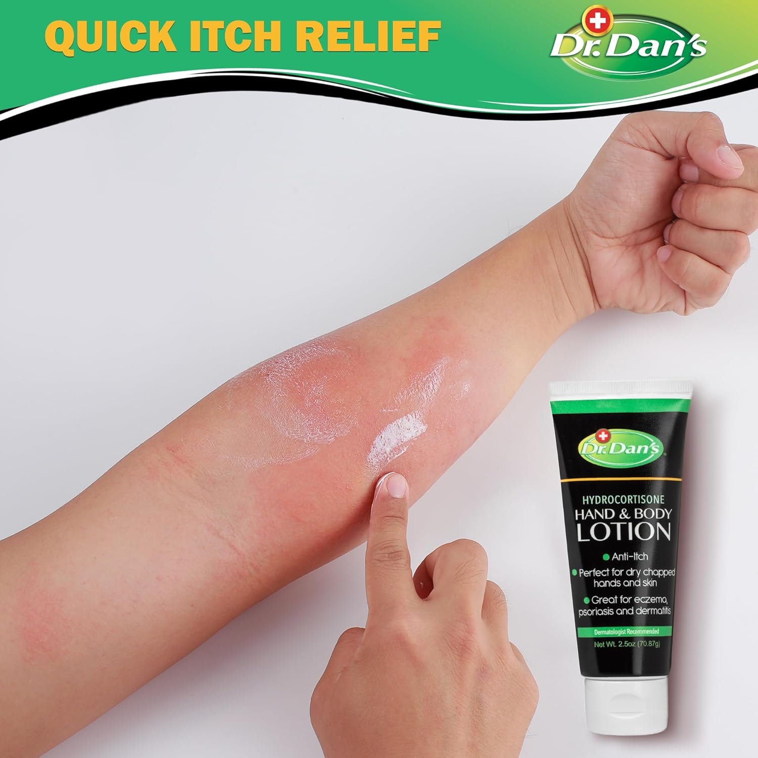 Dr. Dan's Hydrocortisone Hand and Body Lotion - Anti Itch Lotion for Men and Women - 1 Pack - Image 4