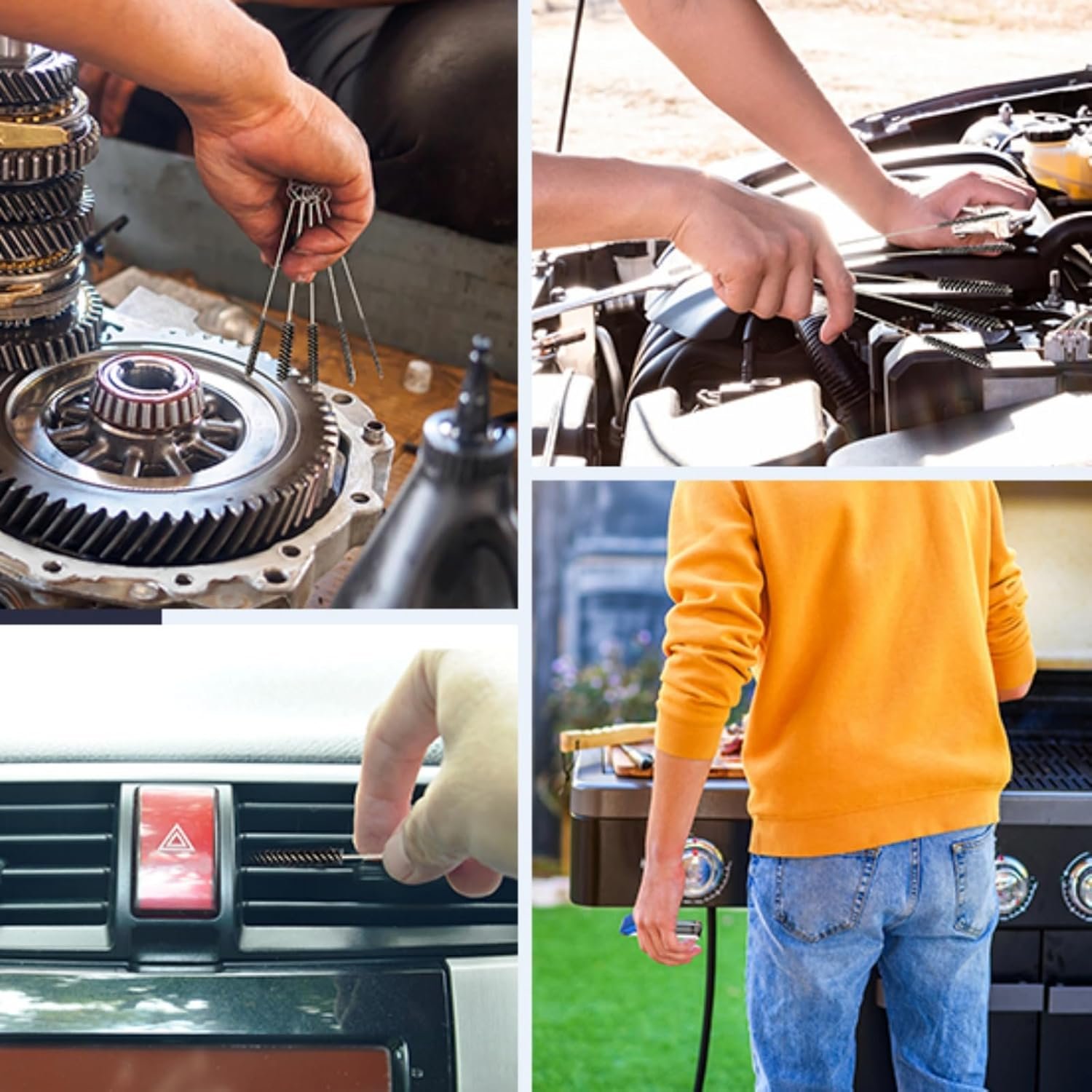 Mudder Set of 3 Carburetor Cleaning Kit Carburetor Carbon Dirt Jet Remove Cleaner Torch Tip Cleaner Tool Cleaning Wire Needles and Nylon Brushes for Motorcycle Moped Welder Carb Spray Gun - Image 7