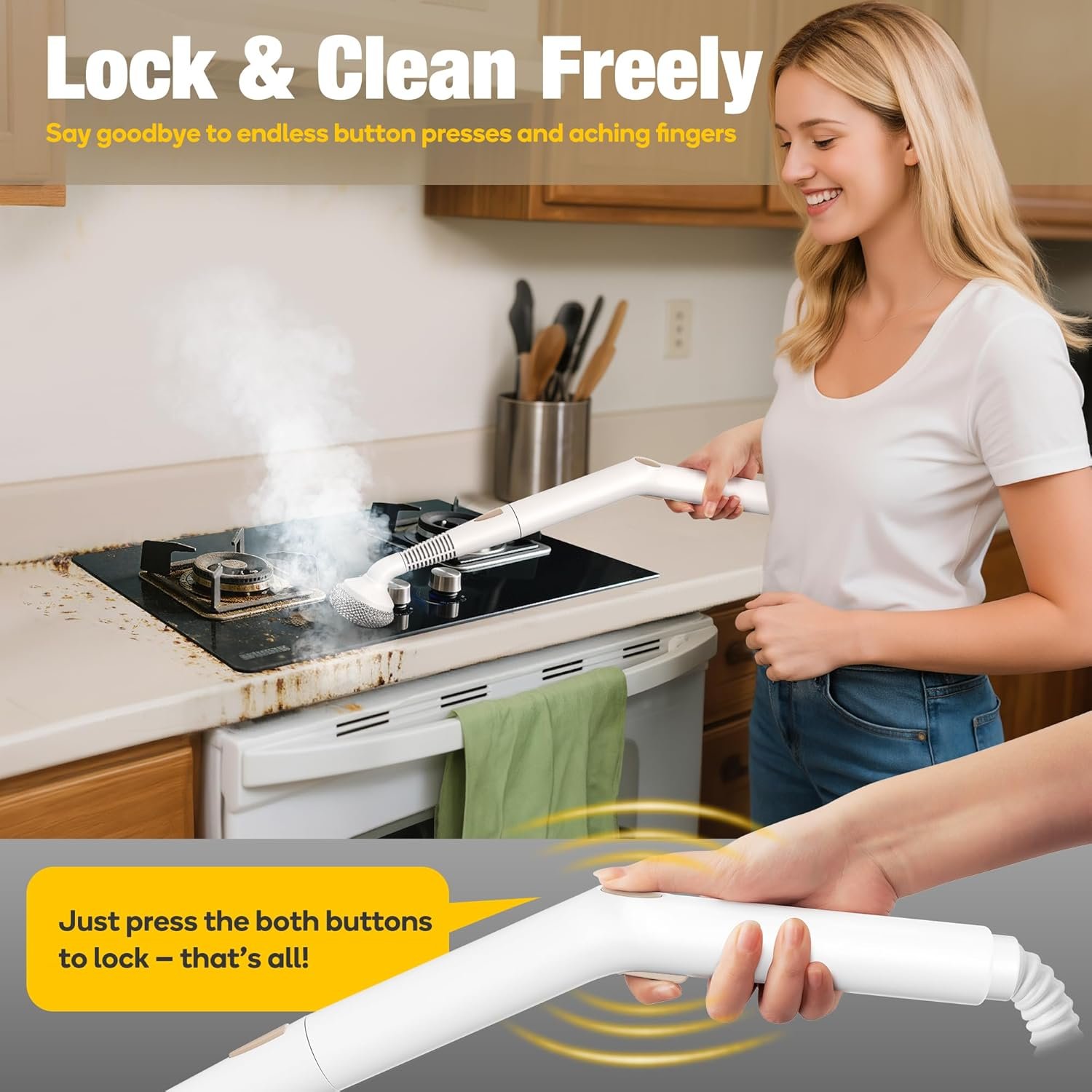 Newbealer Heavy-Duty Steam Cleaner for Home, Stainless Steel Boiler, 12-Piece Accessory Kit, Max 5 Bar Pressure, Multi-Purpose Steamer for Floors, Cars, Furniture, Upholstery, and More - Image 7