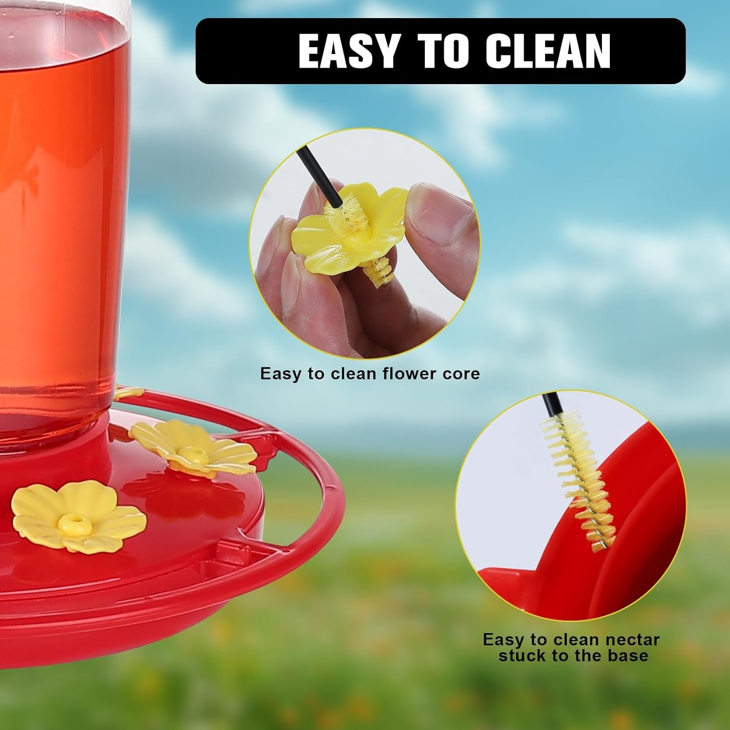 Hummingbird Feeder Cleaning Brushes Set- 21, Easy Clean & Multipurpose 3-Size Brushes with Extended Handle, Convenient Storage, for Glass/Plastic Feeding Holes and Bottle - Image 7