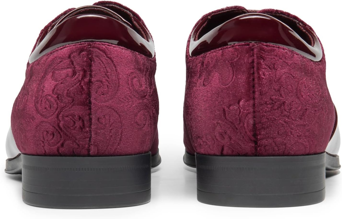 Bruno Marc Men's Dress Tuxedo Shoes Classic Patent Velvet Lace-up Formal Caden Oxford - Image 6