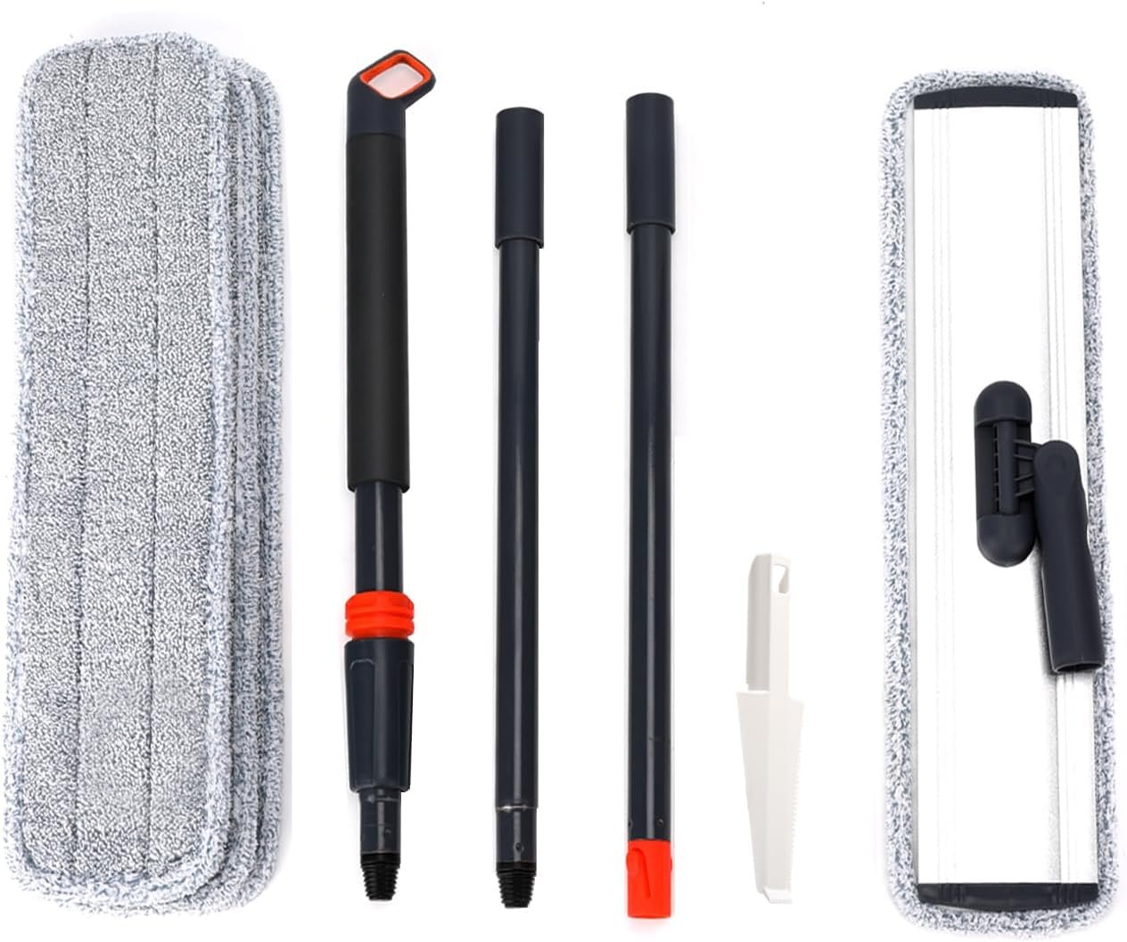 18 Professional Microfiber Mop Large Flat Mops for Floor Cleaning 4 Reusable Washable mop Pads Hardwood Cleaning System Wet and Dust Mop with 61in Long Stainless Steel Handle - Image 8