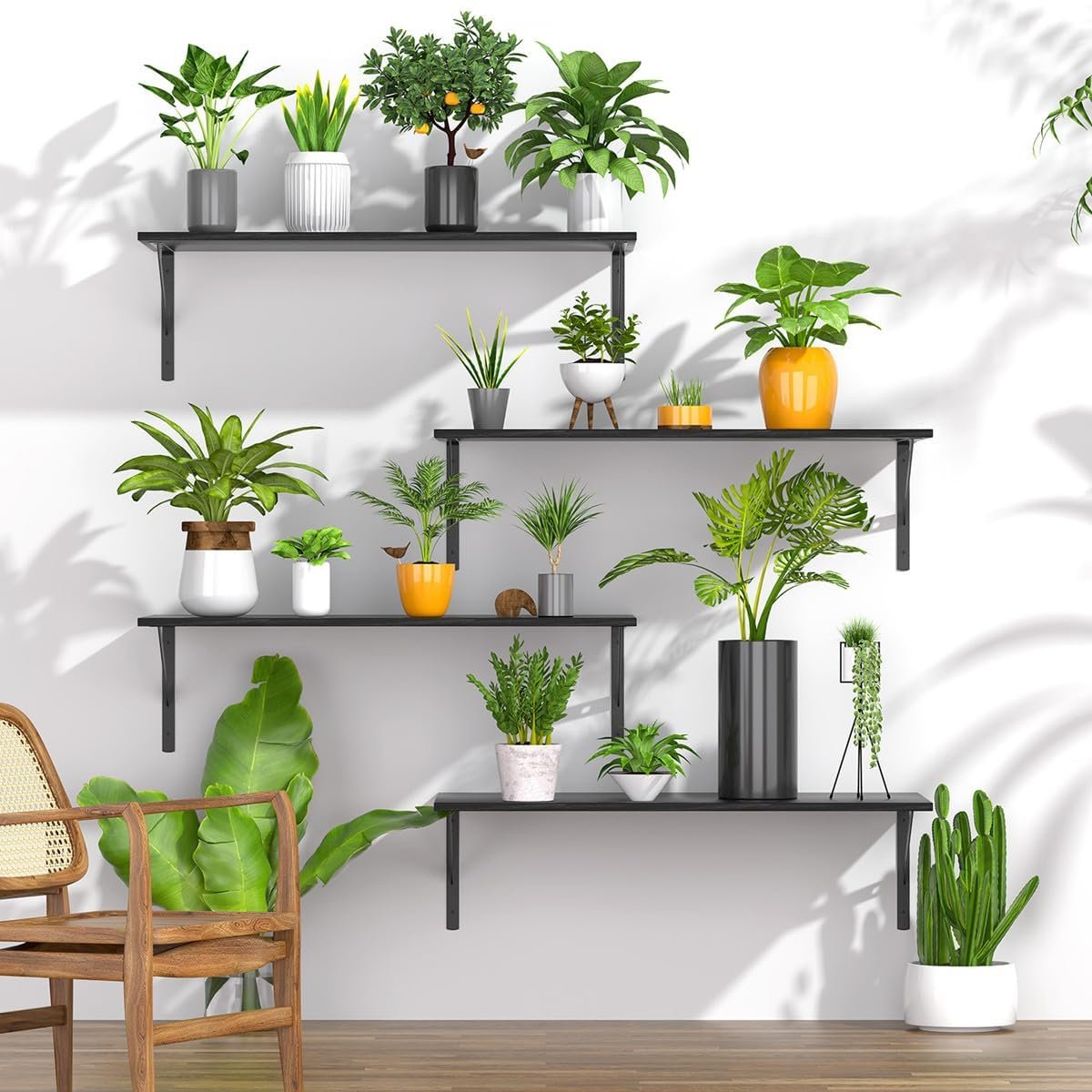 12 Inch Deep Floating Shelves for Wall Set of 3, 24W x 12D Black Floating Shelves, Wide Floating Wall Mounted Shelves for Living Room, Kitchen, Office, Bedroom, Bathroom, Laundry Room - Image 7