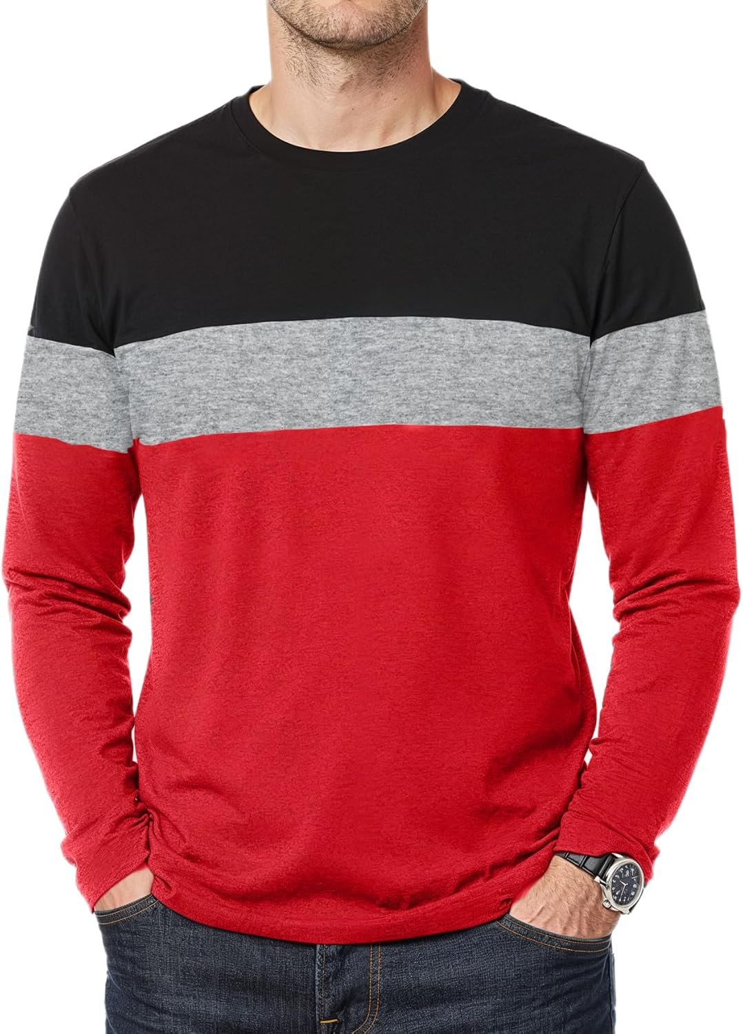 Decrum Mens Long Sleeve Shirt - Soft Casual Full Sleeves Crew Neck T Shirts for Men - Image 2