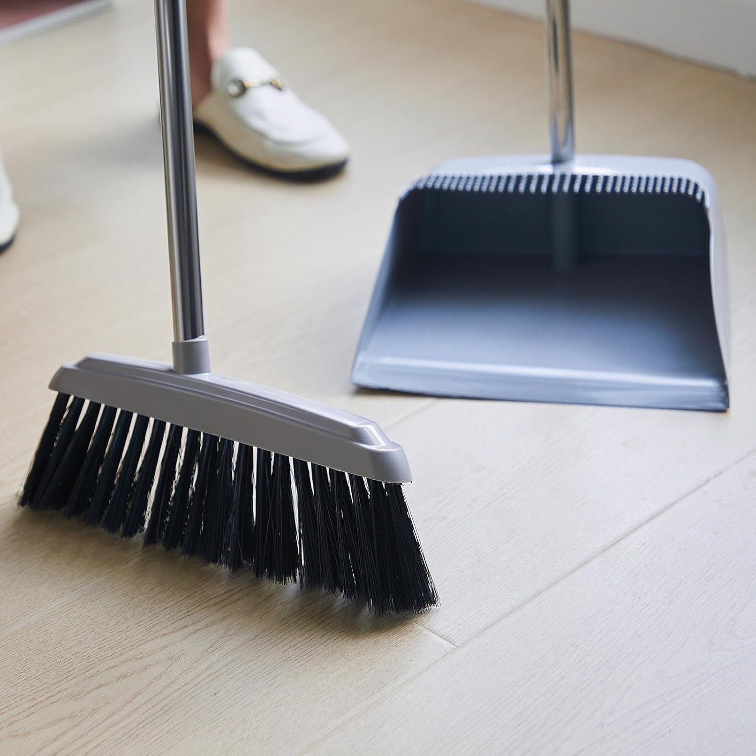 Tioncy 8 Set 16 Pcs Broom and Dustpan Set 53 Inch Broom with Dustpan Combo with Long Handle Upright Stand up for Office Home Kitchen Lobby Floor Cleaning - Image 6