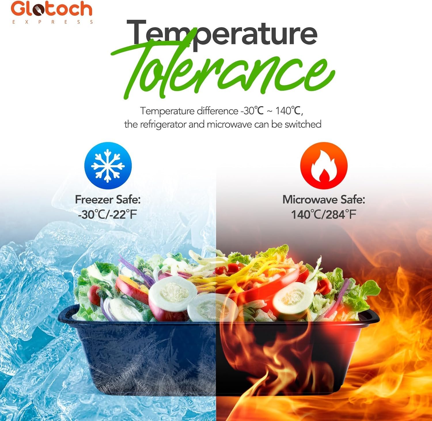 100-Piece (50-Pack) 24 OZ Meal Prep Containers Reusable with Lids, Sturdy Leakproof & Food Safe, Microwave, Freezer, Dishwasher Safe To Go Food Containers, Plastic Take Out Containers, Black - Image 3