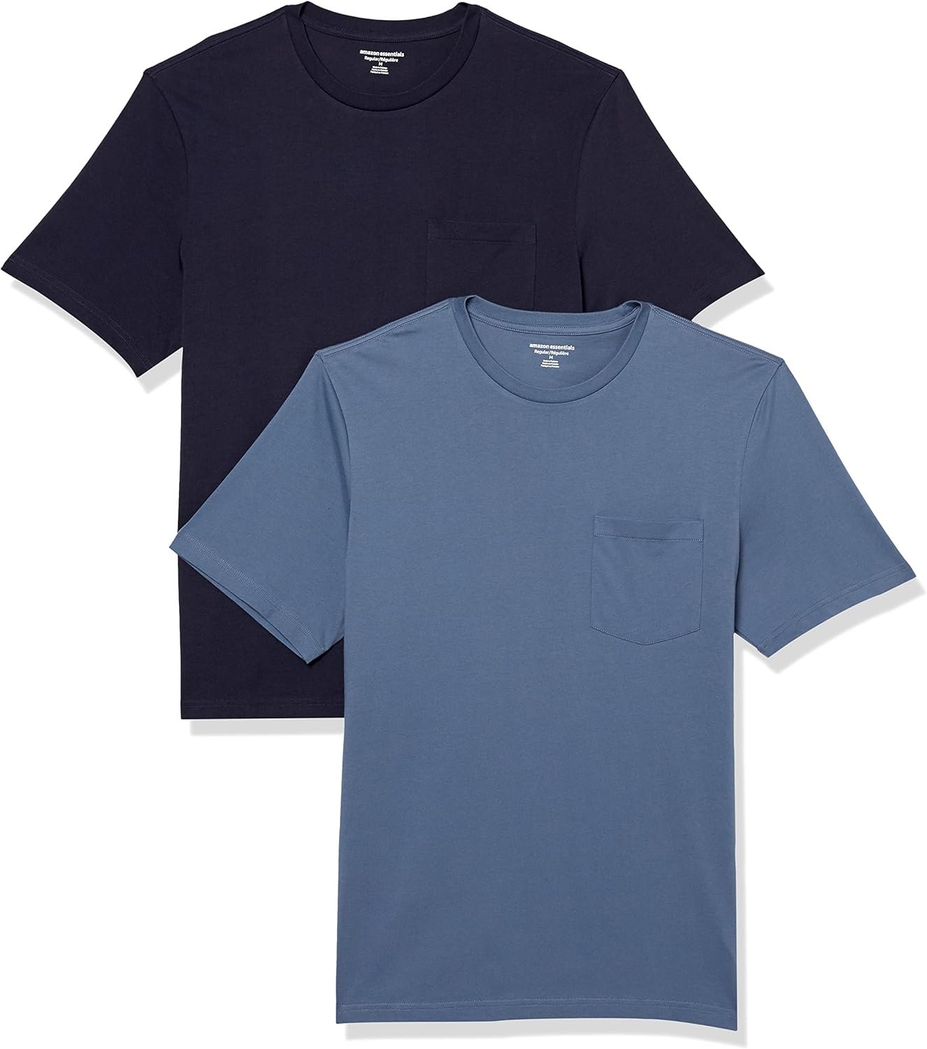 Amazon Essentials Mens T-Shirts, Regular-Fit, Short-Sleeve Crewneck Pocket, Pack of 2 - Image 2
