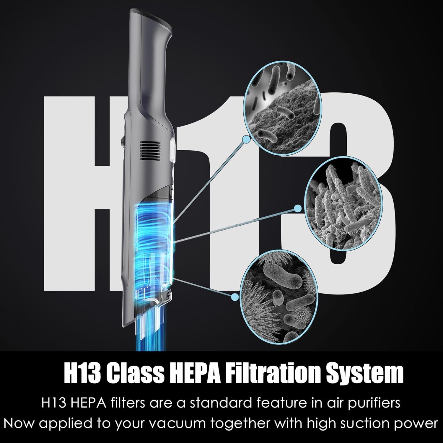 Handheld Vacuum Cordless, Lightweight 1.4lb with Powerful Suction, Charging Dock, Single Touch Empty and Detachable Dust Cup (Frosted Silver) - Image 3