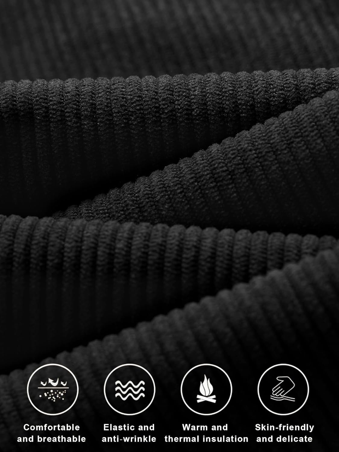 PLEPAN Mens Corduroy Pants Baggy Wide Leg Casual Elastic Waist Drawstring Loose Fit Sweatpants - Image 6