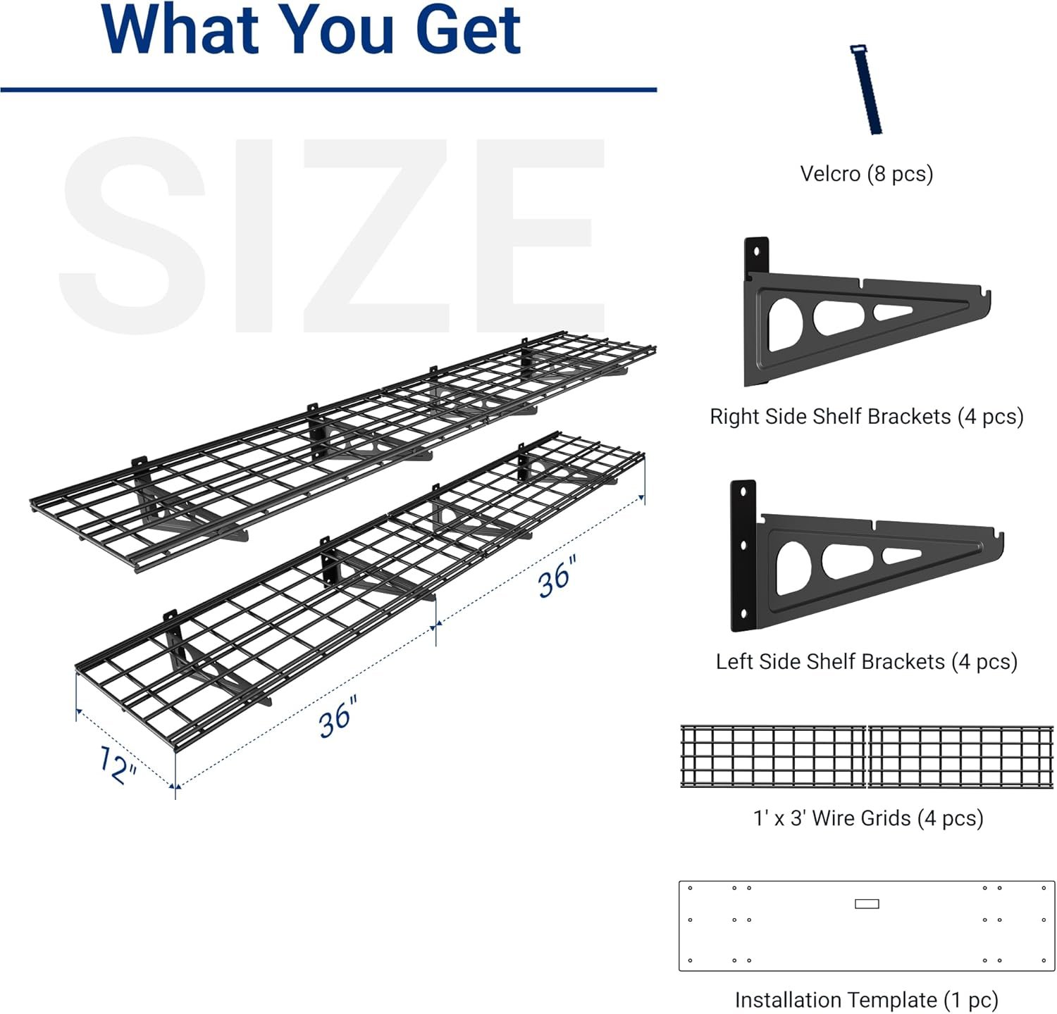 FLEXIMOUNTS 12-inch-by-72-inch Wall Shelf Garage Storage Rack Wall Mounted Floating Shelves,1x6ft,Black, 2-Pack, Classic Series - Image 4