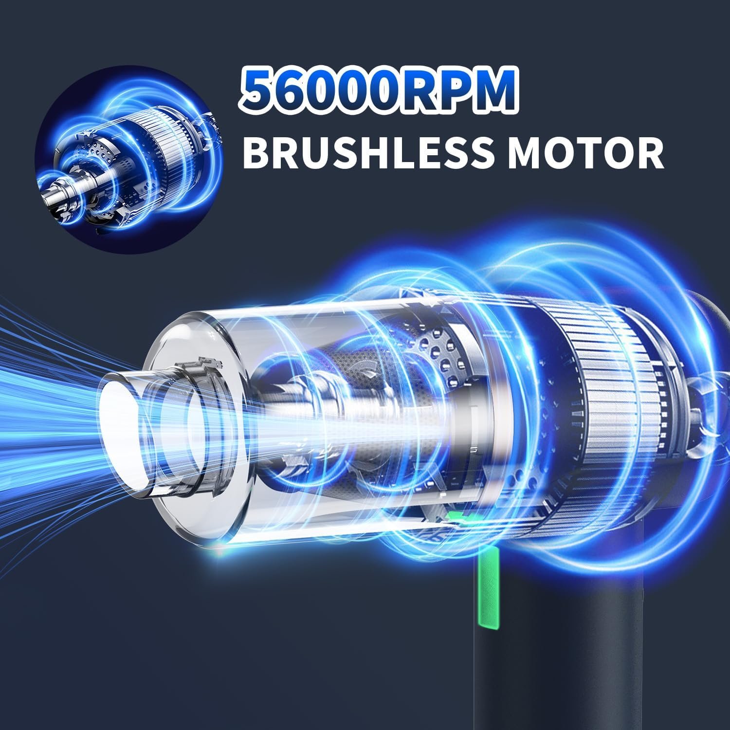 Car Vacuum Handheld Vacuum Portable Cordless, 18000Pa 5 in 1, 100W Brushless Motor, High Power Vacuum Cleaner with Window Breaker Hammer, LED Light, Multi-Nozzles for Car, Home, Pet, Office - Image 3