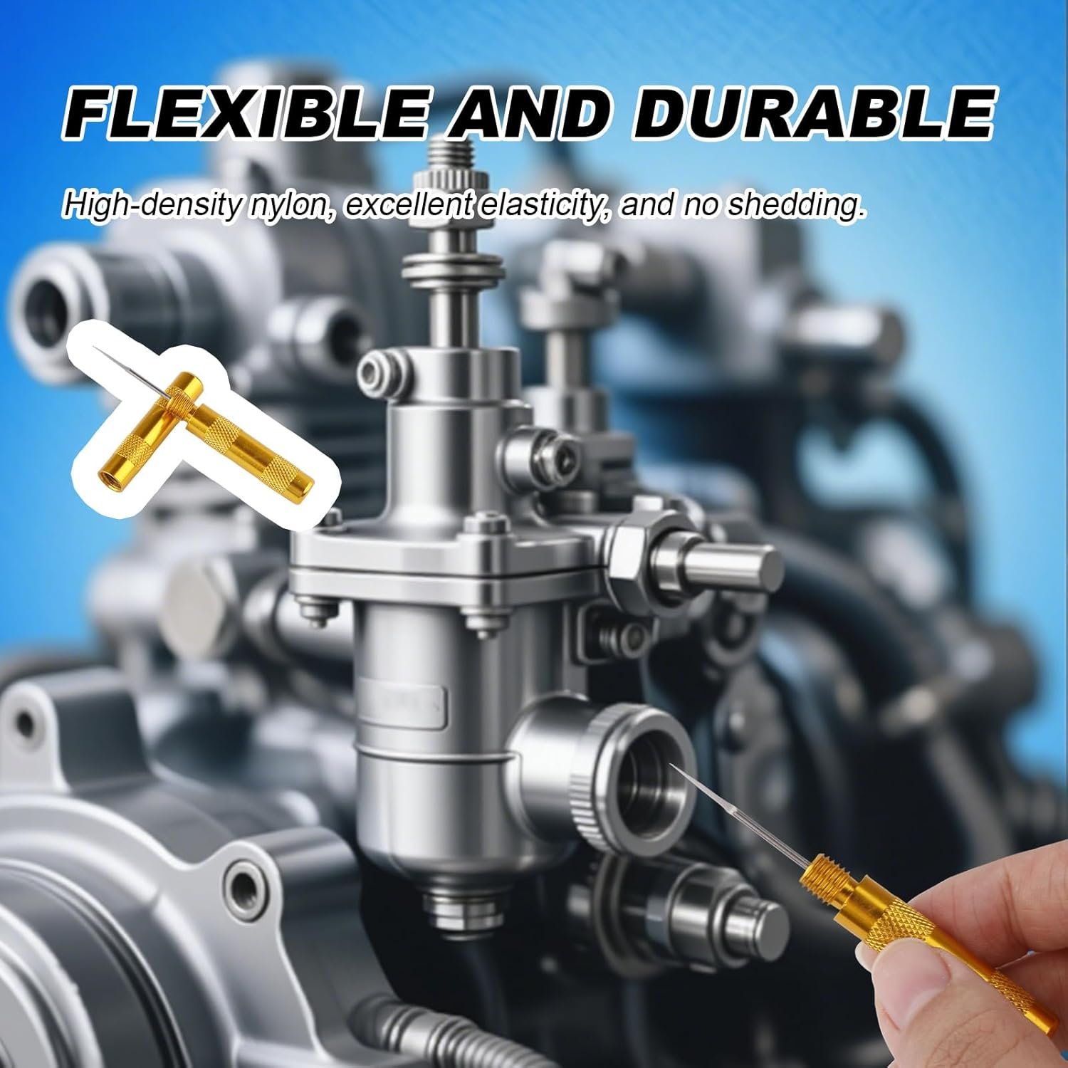 Carburetor Cleaner Tool Kit, Airbrush Torch Tip Cleaner Set Hex Wrench Pointed Pick Single-Head Brush 15 Nylon Brushes 30 Cleaning Needles 13 Cleaning Wires 4 Clean Hooks for Garburator Carb Stain - Image 6