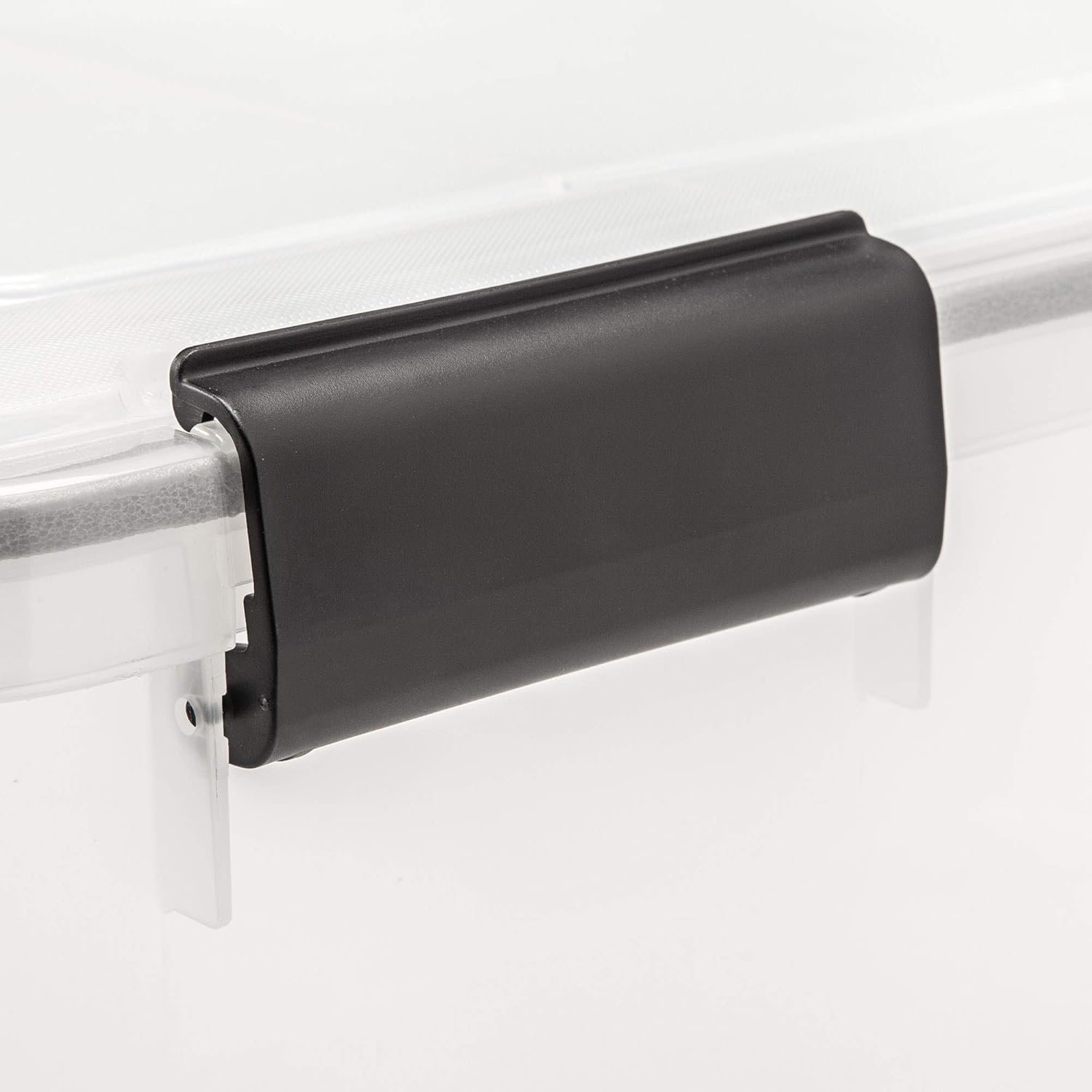 IRIS USA WeatherPro 31 Qt Storage Bins with Lids, 6 Pack, BPA-Free Plastic Gasket Box with Tight Latch and Seal, Stackable Nestable Tote Tub - Clear/Black - Image 6