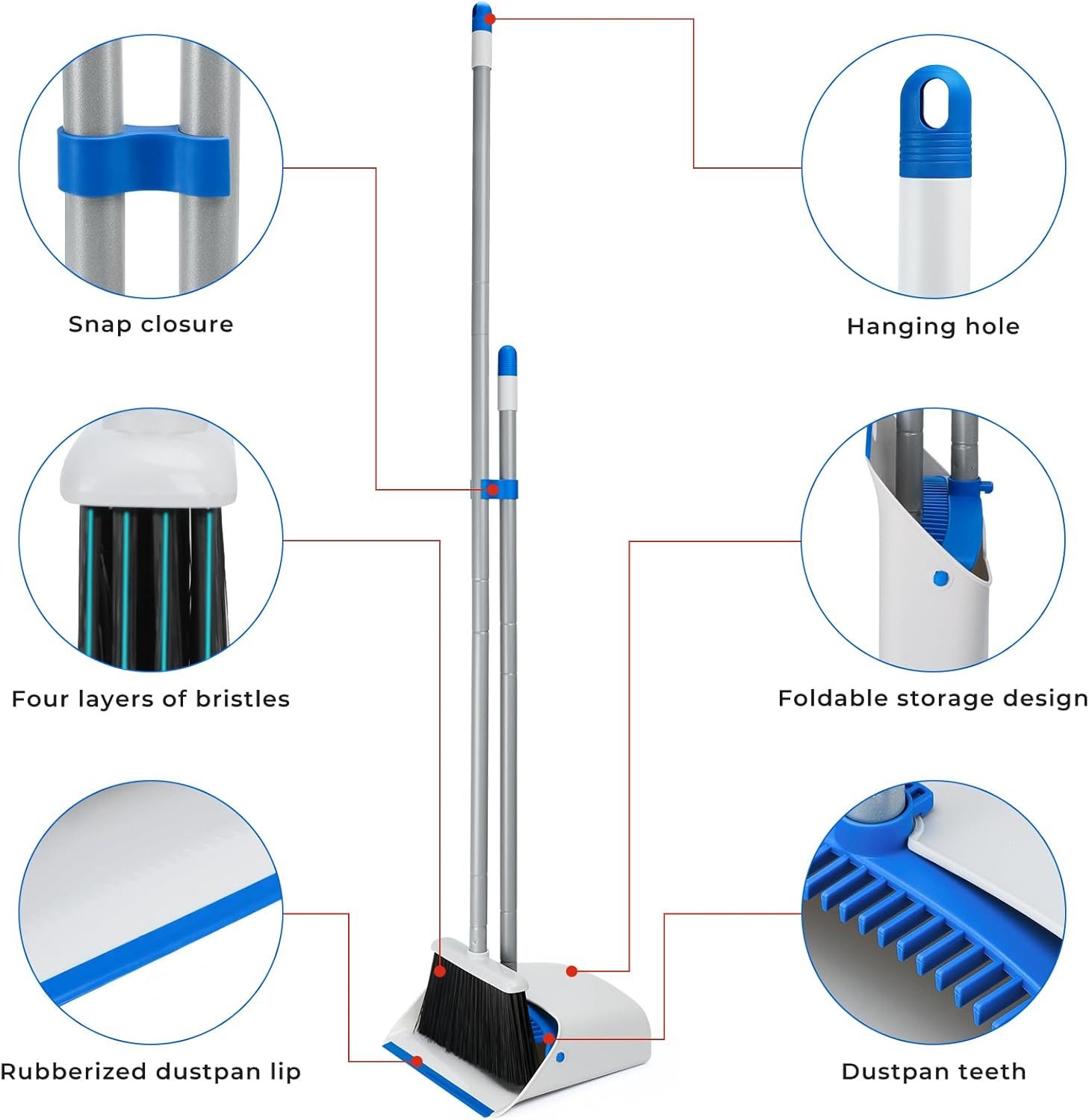 Broom with Dustpan Combo Set, Dustpans Stand Up - Image 5