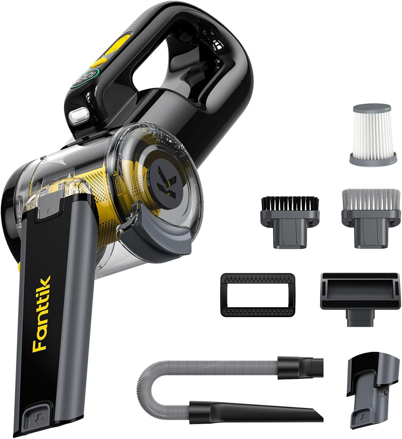 Fanttik Fold V10 APEX Pivot Cordless Car Vacuum, 17000Pa Handheld Vacuum Suction Power, Smart LED Display, Portable for Car Home Pet (Deluxe with Flexible Hose&Pet Brush) - Image 2