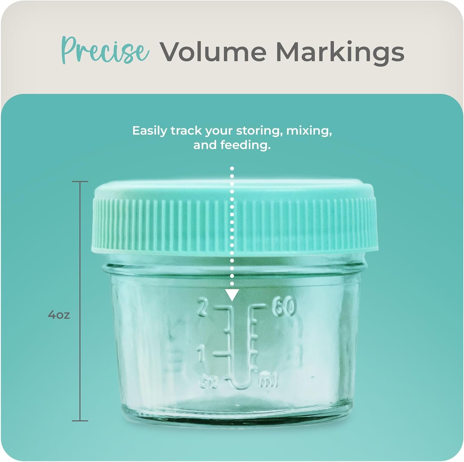 Mason Bottle 4oz Breast Milk Storage Jars (12-Pack) – Reusable Glass Baby Food Containers with Lid for Baby Formula & Breastmilk – Airtight, Stackable, Freezable - Image 5