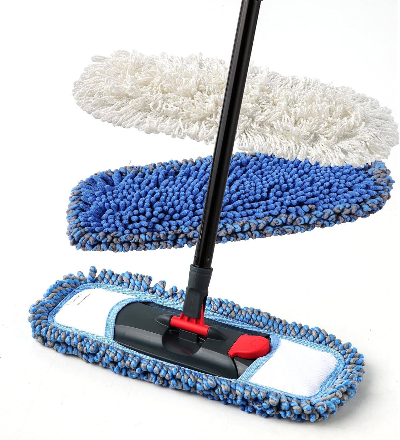 Dust Mop for Floor Cleaning Microfiber Professional Dry & Wet Flat Mops for Tile Floors with a Extra Chenille Refill Mopping Pad for Hardwood,Tile,Marble Floor - Image 2