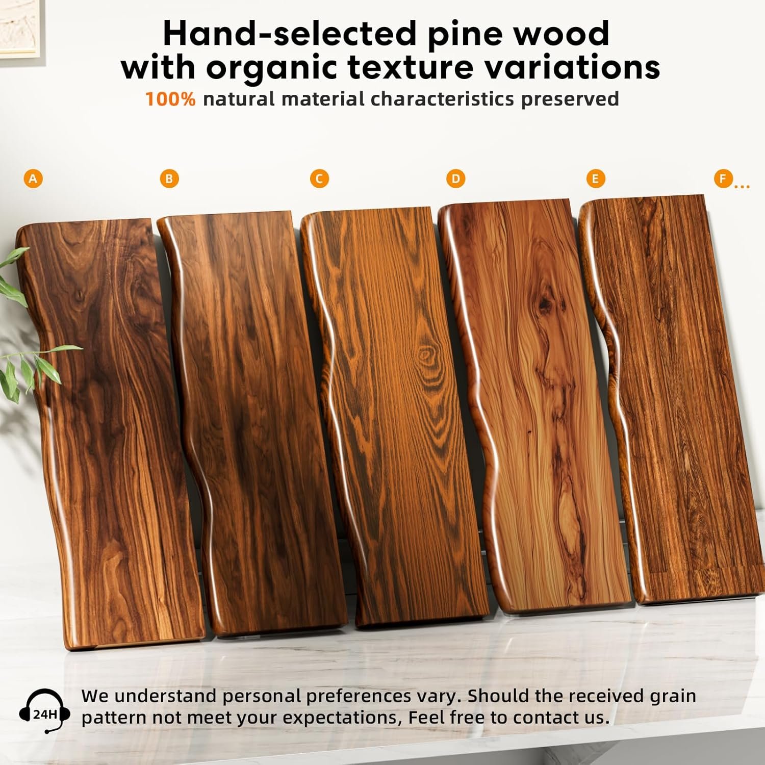 Floating Shelves for Wall Rustic Farmhouse 36 Inch Floating Shelf Bathroom Wooden Shelves for Wall Mounted Live Edge Pine Shelf with Unique Natural Grain for Living Room Bedroom Kitchen (Walnut) - Image 8