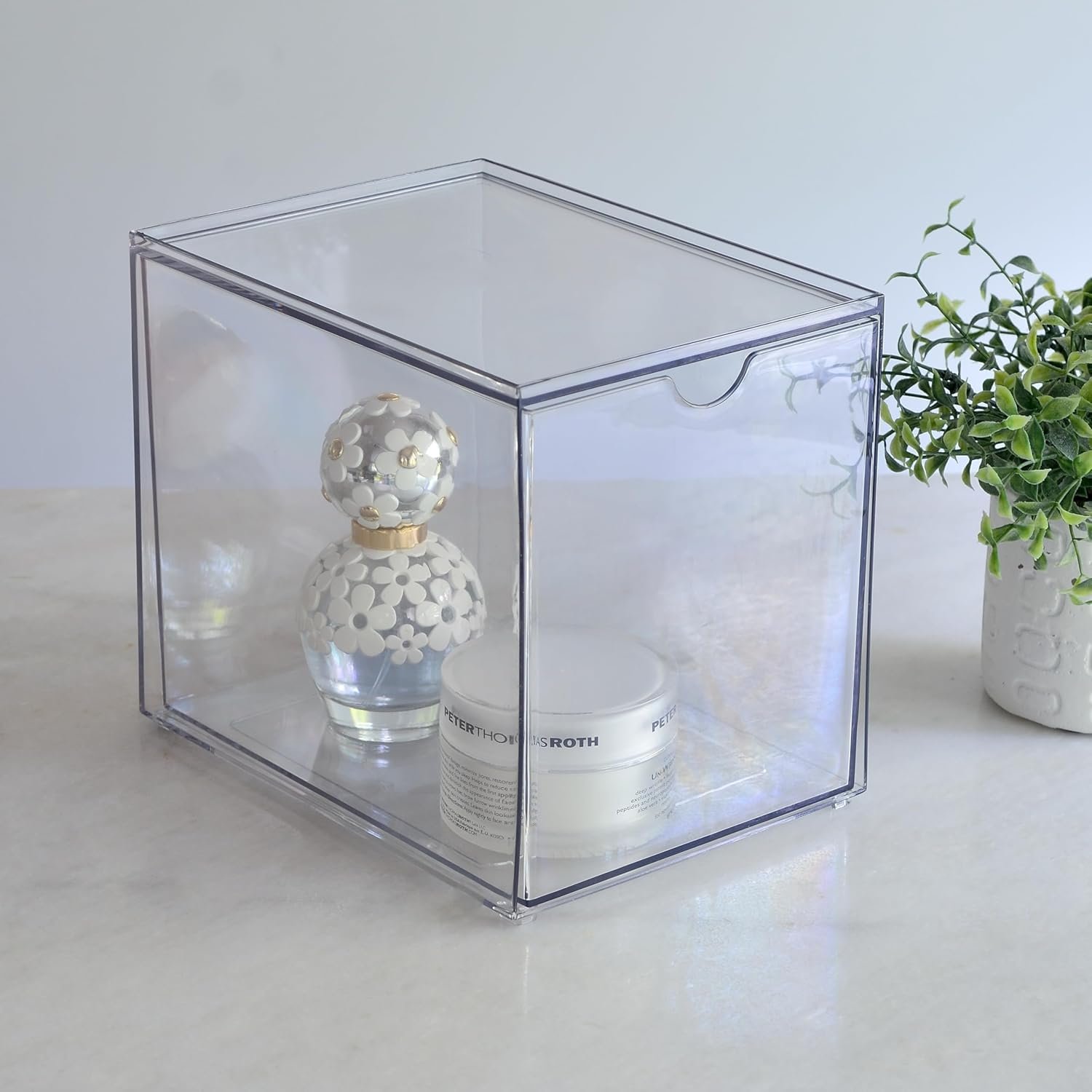 Youngever 2 Pack Large Stackable Organizer Drawers, Stackable Makeup Organizer, Stackable Makeup Storage, Clear Cosmetic Organizers, Makeup Organizer Drawers (6" x 8" x 7") - Image 3