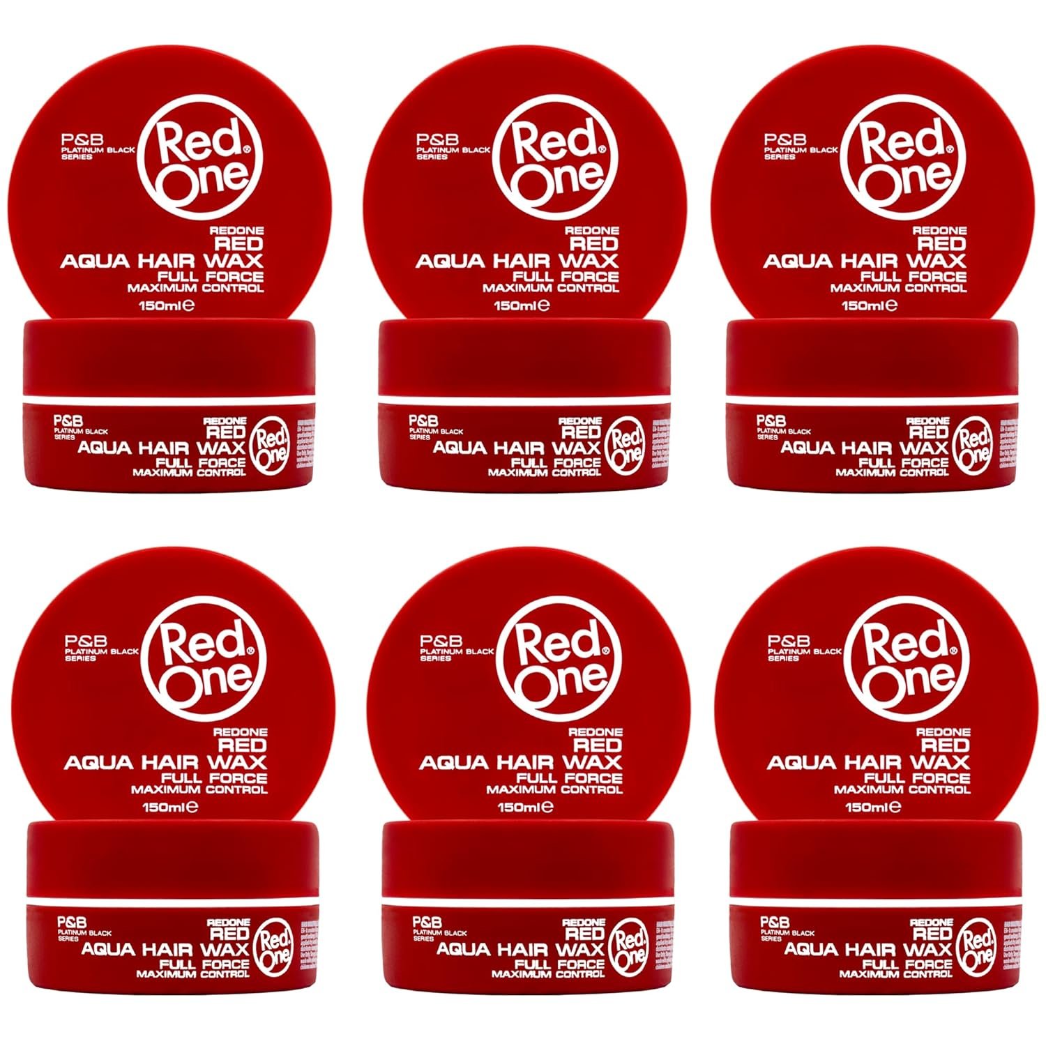 RedOne Aqua Hair Wax Maximum Hold Full Force Hair Gel, 150ml (6 pack) RED - Image 2