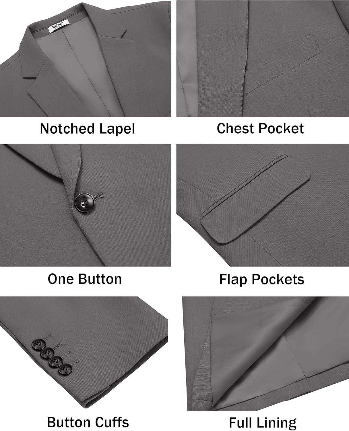 COOFANDY Men's Casual Blazer Slim Fit Lightweight Sport Coats One Button Suit Jacket Dress Blazer Jackets - Image 7