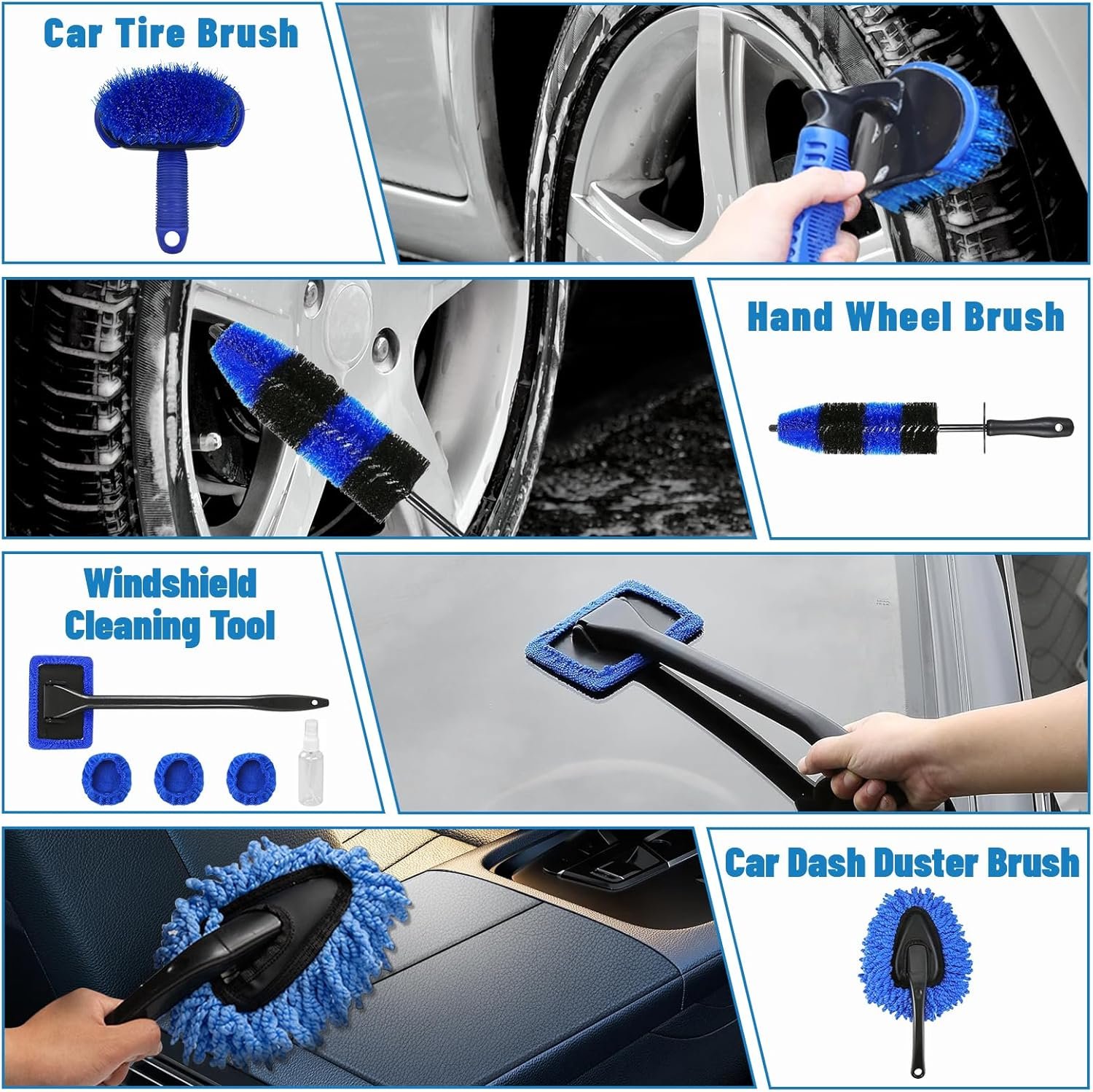 Car Detailing Kit,36pcs Car Detailing Brush Set,Car Cleaning Kit with Professional Car Detailing Brush Set,Auto Detailing Brush Set,Car Wash Kit,Car Detailing Kit Interior Exterior Wheels Cleaner - Image 7