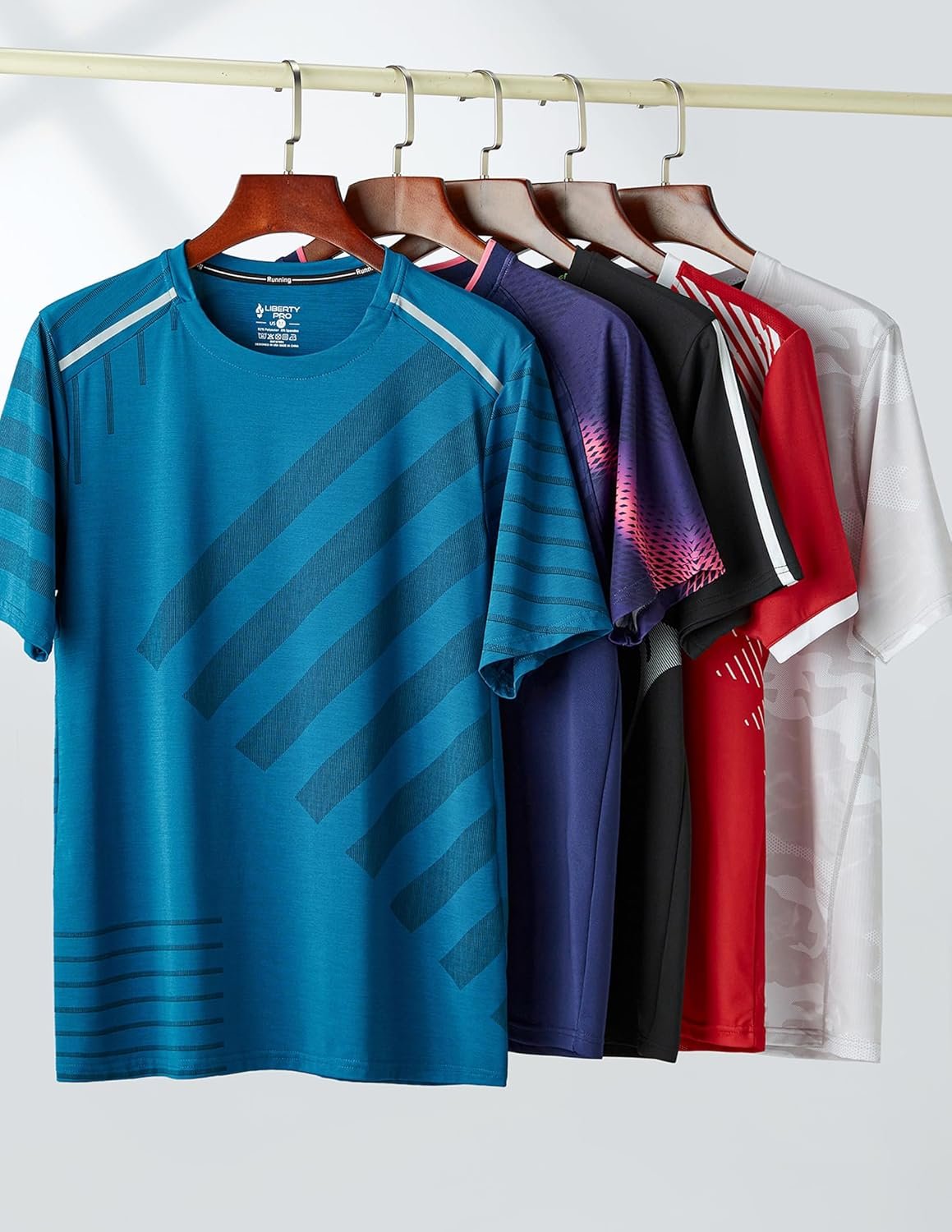 5 Pack Men’s Active Quick Dry Crew Neck T Shirts | Athletic Running Gym Workout Short Sleeve Tee Tops Bulk - Image 6