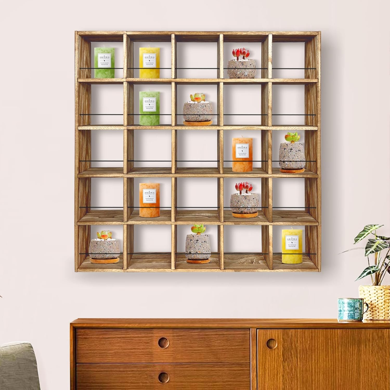 Montex Coffee Mug Holder, Mug Rack Wall Mounted, 3 Tier Coffee Mug Shelf, Rustic Coffee Mug Display Rack for Kitchen, Home, Coffee Bar(25 Grids) - Image 6