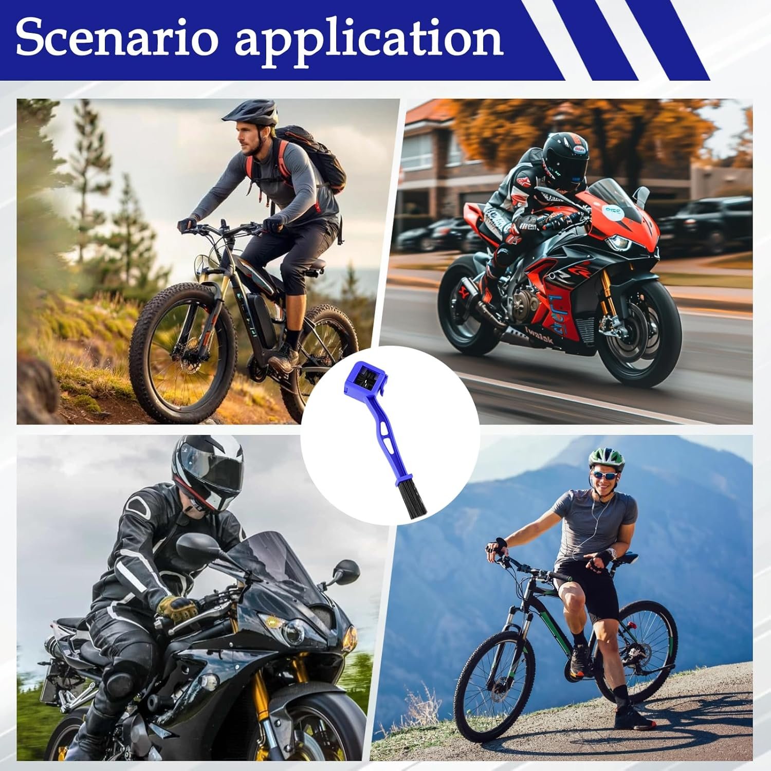 4-Sided Motorcycle Chain Brush: Bike Chain Cleaner Tool, Chain Scrubber for Dirt Bike Maintenance, Bicycle Gear Cleaning, Motorcycle Chain Cleaning Kit - Image 6