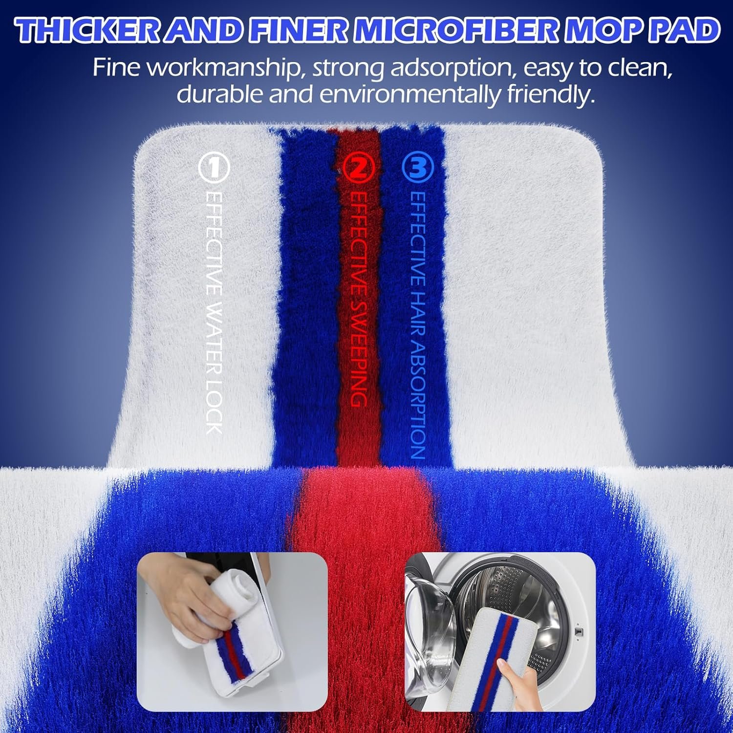 Mop and Bucket Set,Midyb Flat Mops and Bucket System with 2 Microfiber Pads,Mop and Bucket with Wringer Set,Automatic Separates Dirty and Clean Water,Wet and Dry Use Mops for Floor Cleaning - Image 6