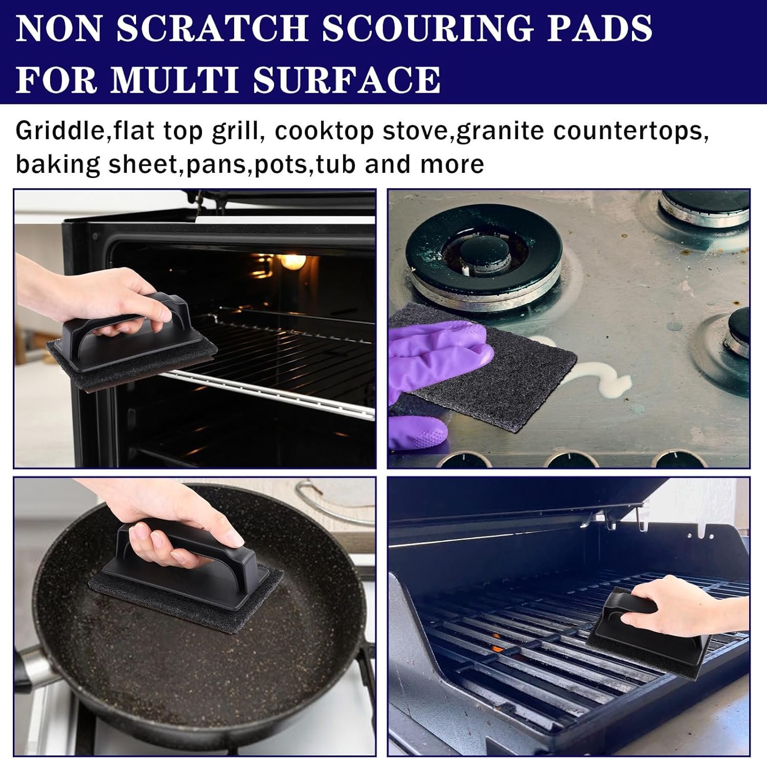 124 Pcs Griddle Cleaning Kit Screen Holder Grill Screens Cleaning Pads Heavy Duty Abrasive Mesh Pads for Flat Tops, Cast Iron, Stainless Steel Griddle Cleaner Accessories Bundle - Image 7