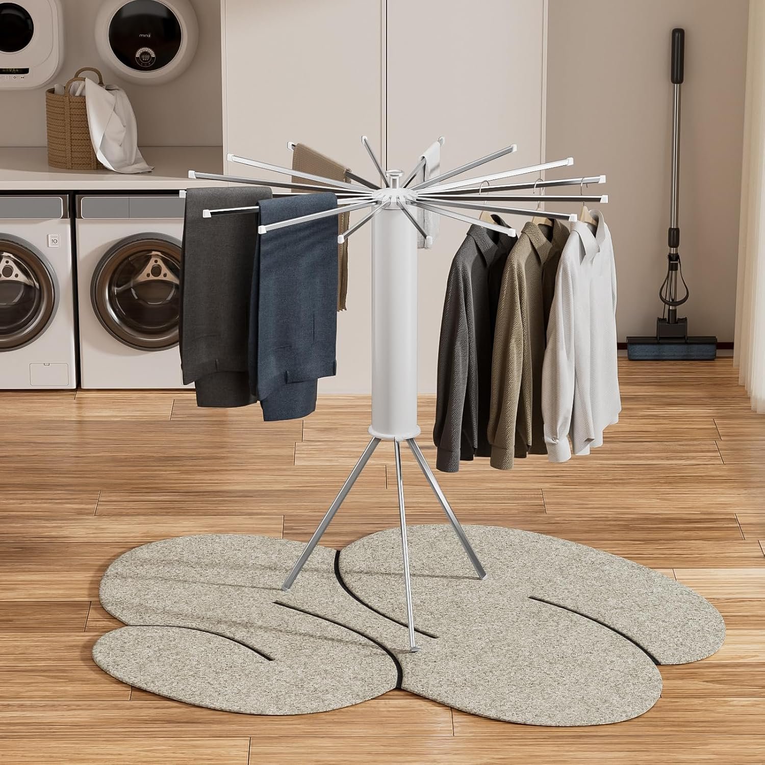 Drying Rack Clothing, Collapsible Drying Racks for Laundry, Portable Drying Rack, Indoor Clothes Drying Rack with 16 Adjustable Aluminum Poles, Clothing Dry Rack for Outdoor, Laundry Room, Indoor. - Image 4