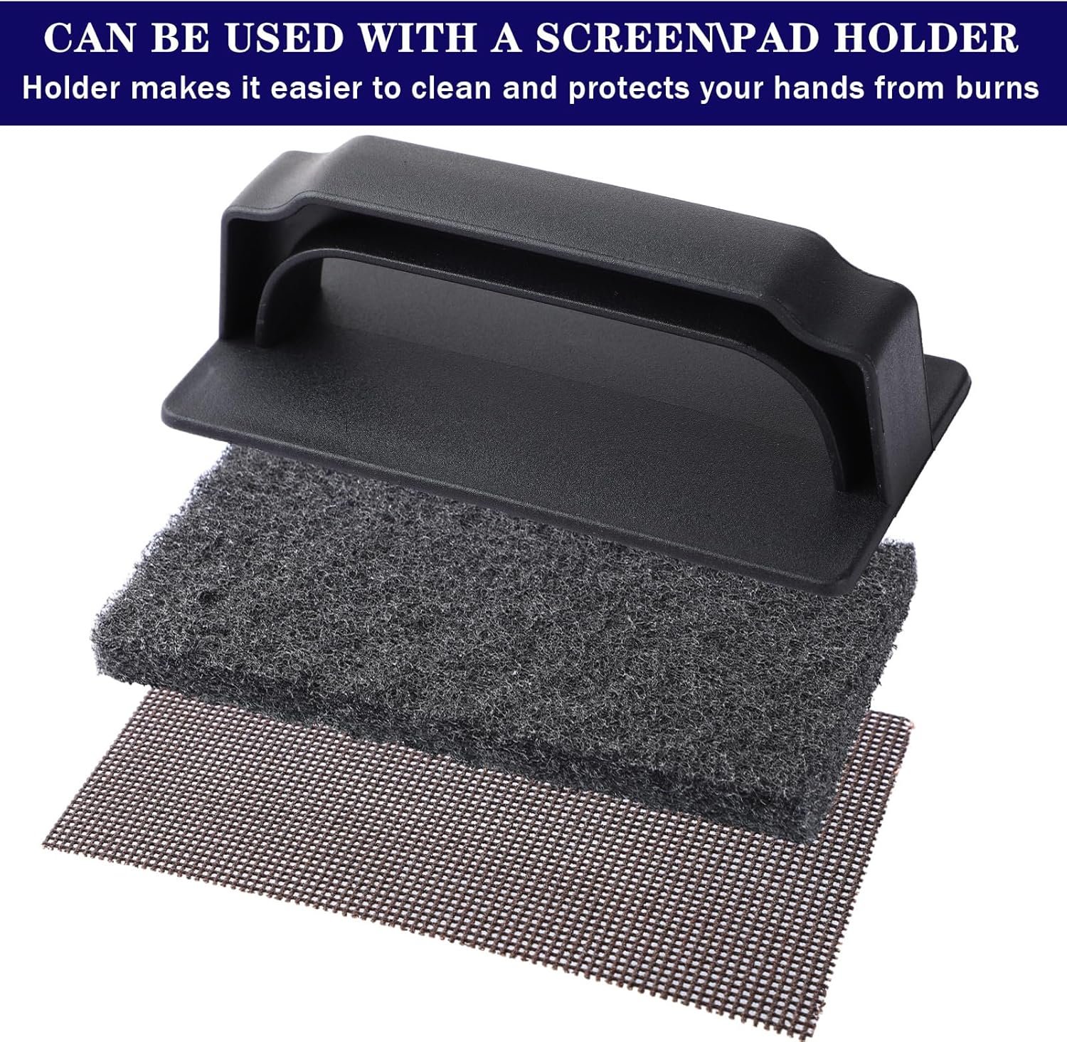 124 Pcs Griddle Cleaning Kit Screen Holder Grill Screens Cleaning Pads Heavy Duty Abrasive Mesh Pads for Flat Tops, Cast Iron, Stainless Steel Griddle Cleaner Accessories Bundle - Image 5