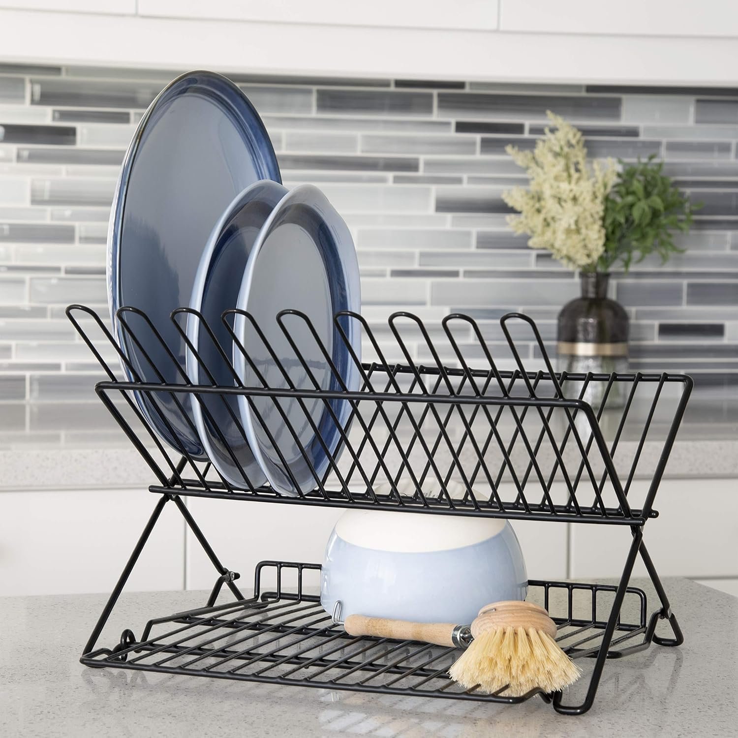 Better Houseware Folding Dish Drying Rack Space-Saving Dish Rack for Kitchen Counter for Drying (After Washing) - Image 5