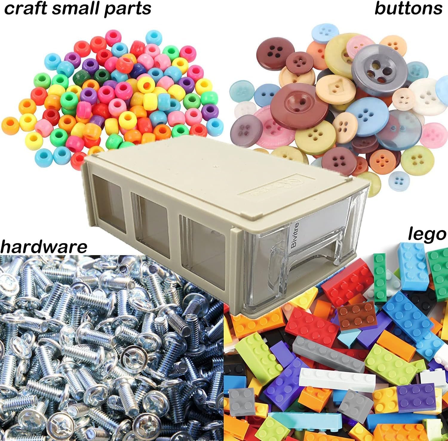 Stackable Storage Drawers Set of 20, Plastic Drawers Organizer for Small Parts Screw Craft Organizer, Mini Drawer Organizer with Dividers and Paper Labels(GREY) - Image 4