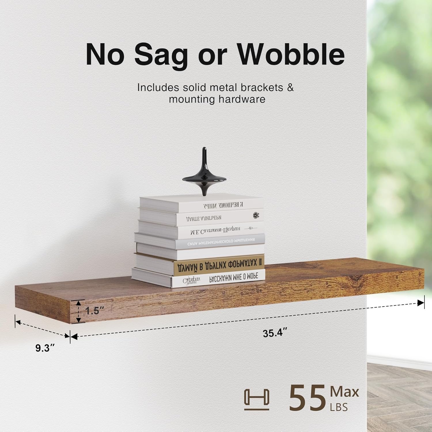 Colima Bathroom Floating Shelves for Wall, 36" Floating Wall Mounted Shelf, Rustic Wood Storage Display Shelves for Home Organization, Bathroom, Kitchen, Living Room (Set of 3, Rustic Brown) - Image 4