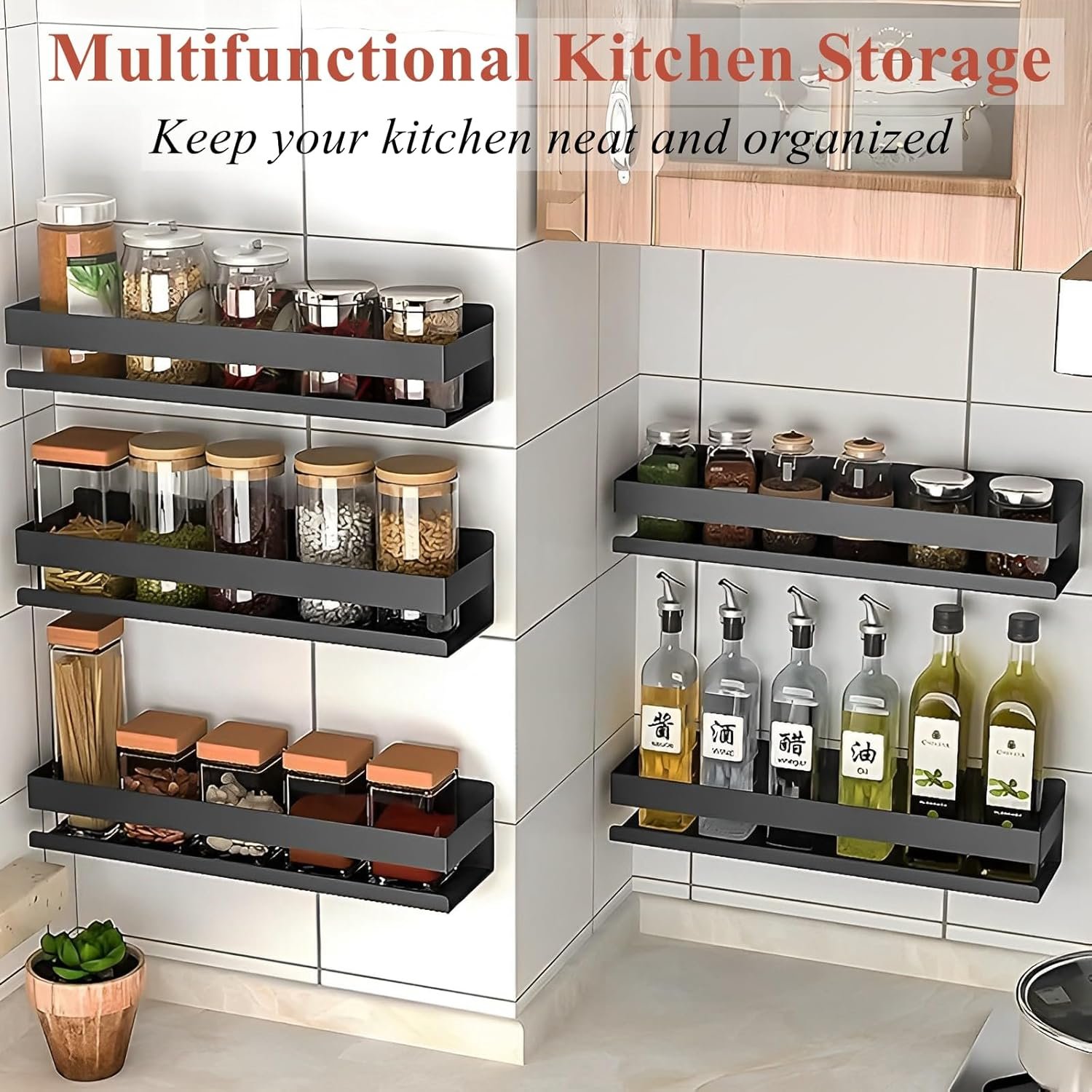 15.7inches Stainless Steel Wall Mounted Floating Shelves for Kitchen,Bathroom,Living Room Storage Shelf,Rust Protection, Easy to Clean - Image 7