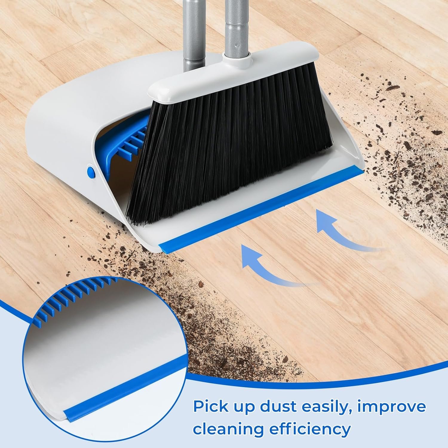 Broom with Dustpan Combo Set, Dustpans Stand Up - Image 6