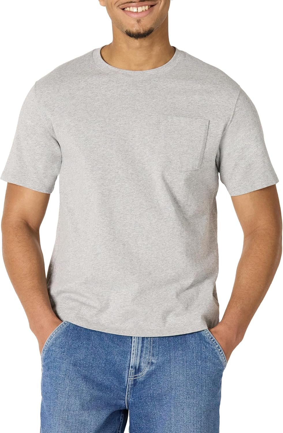 Amazon Essentials Mens Relaxed-Fit Heavyweight Cotton Pocket T-Shirt - Image 2