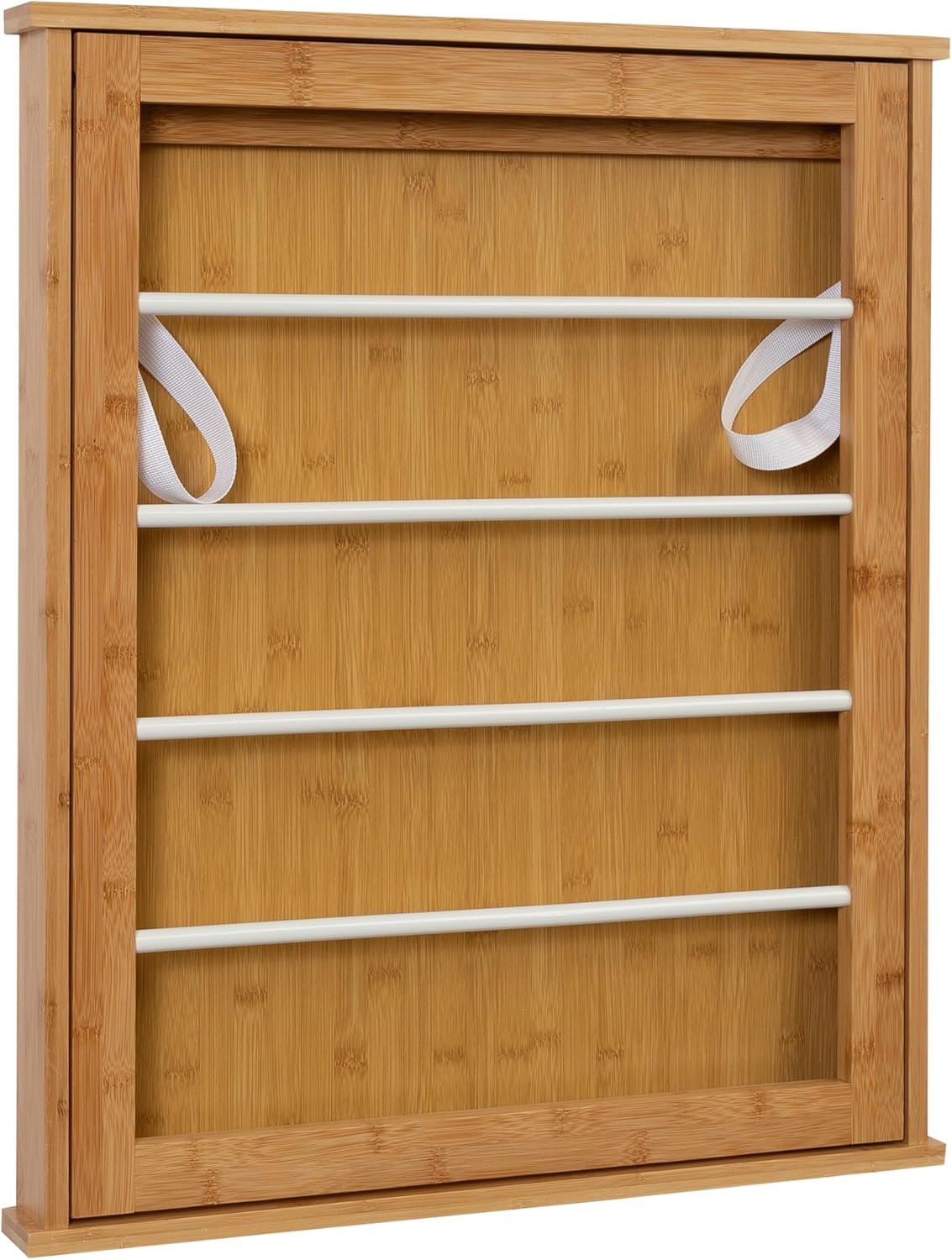 Honey-Can-Do Wall-Mounted Clothes Drying Rack, Bamboo, Collapsible, 23 in W x 27.25 in H - Image 4