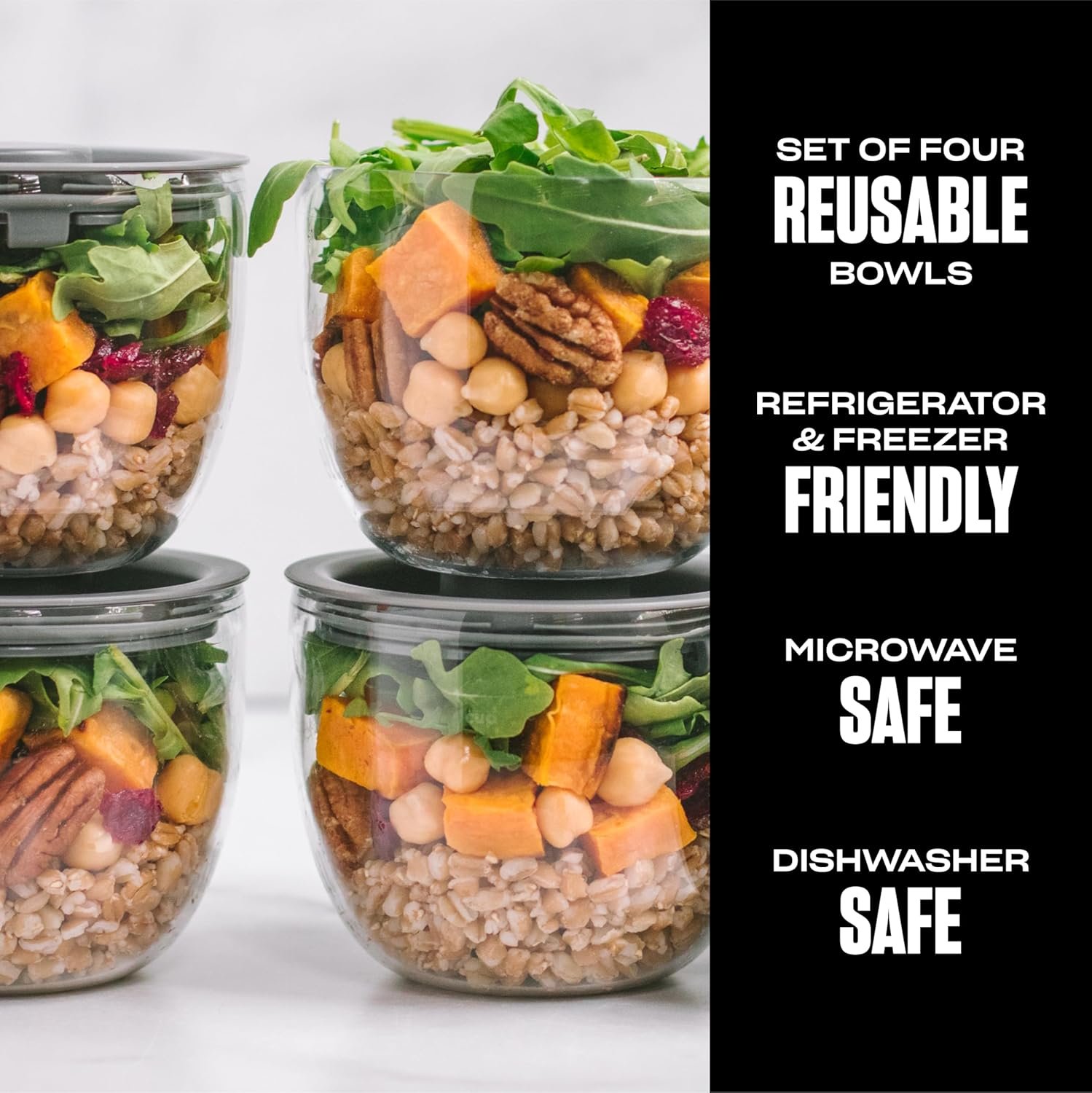 S'well Tritan Prep Bowl Set of 4, 10oz, Makes Meal Prep Easy And Convenient, Leakproof Lids, Microwavable and Dishwasher Safe, BPA Free - Image 3